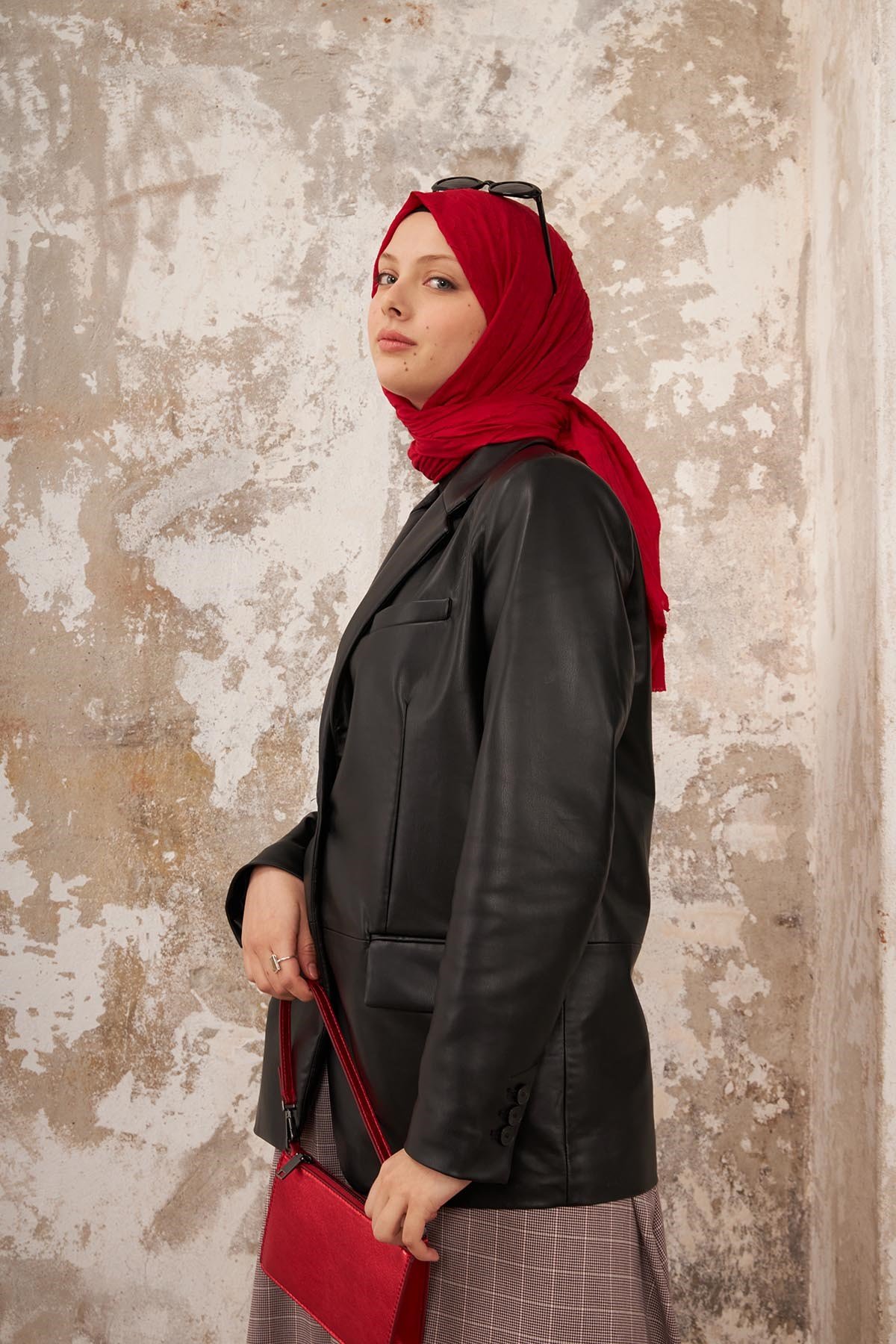 BAMBU ŞAL - KIRMIZI