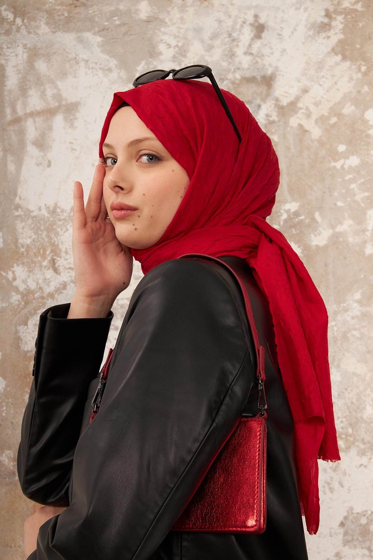 BAMBU ŞAL - KIRMIZI