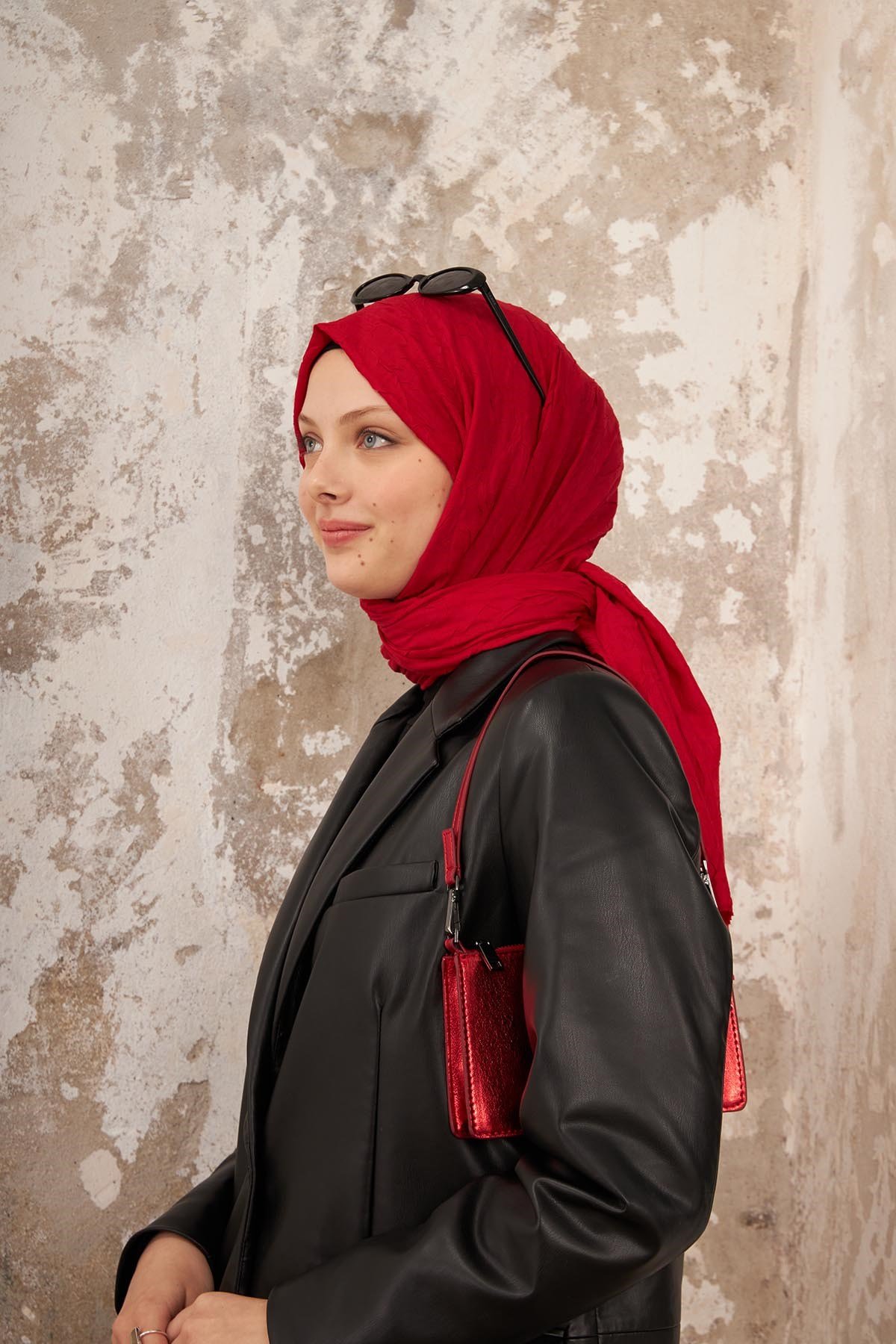 BAMBU ŞAL - KIRMIZI