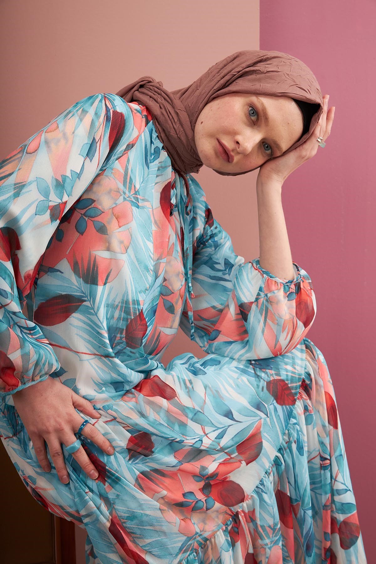 BAMBU ŞAL - KOYU VİZON