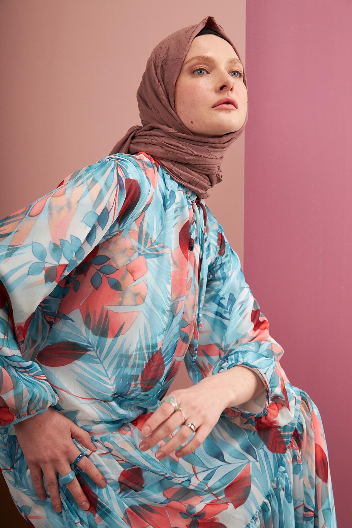 BAMBU ŞAL - KOYU VİZON