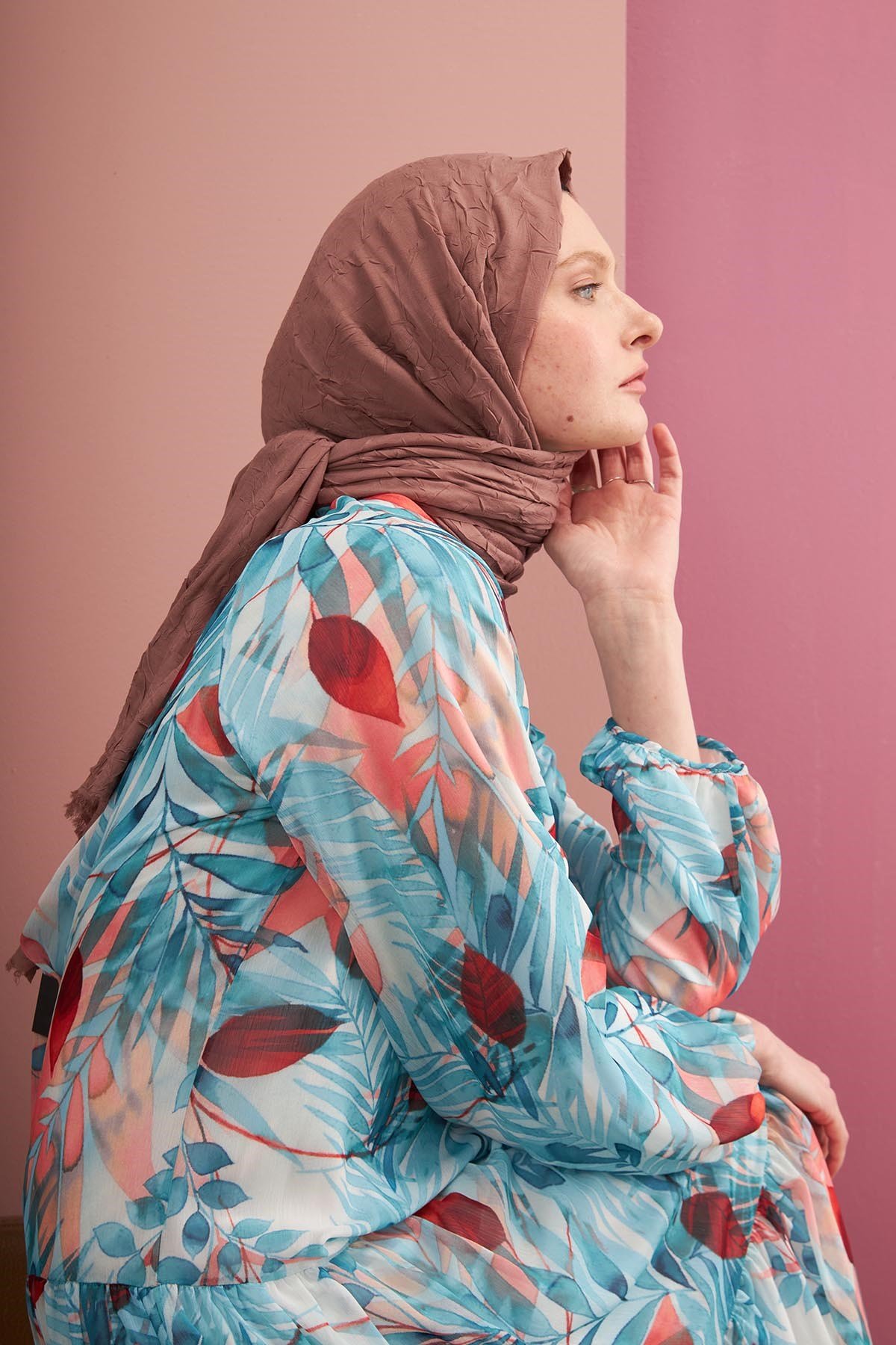 BAMBU ŞAL - KOYU VİZON