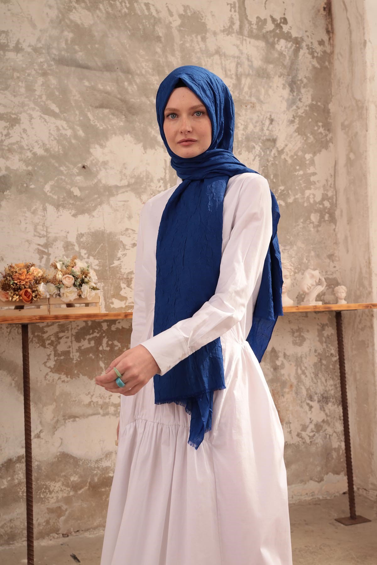 BAMBU ŞAL - SAKS MAVİSİ