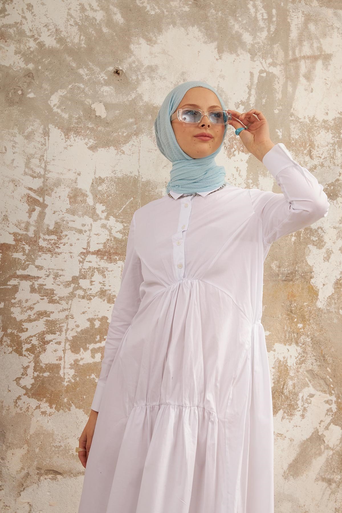 BÜRÜMCÜK ŞAL - AÇIK MAVİ