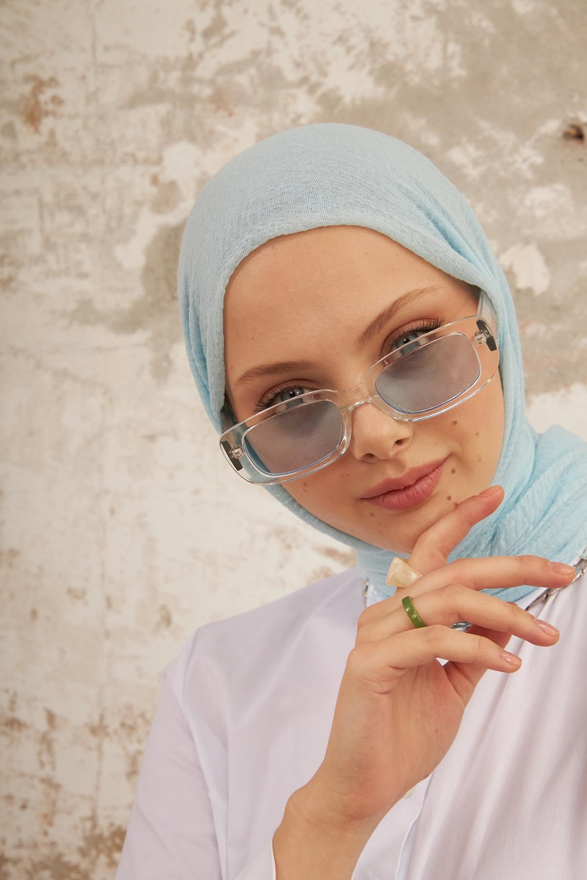 BÜRÜMCÜK ŞAL - AÇIK MAVİ