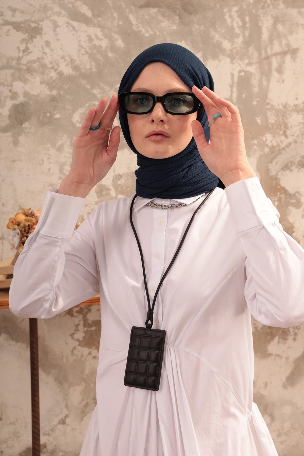 BÜRÜMCÜK ŞAL - LACİVERT