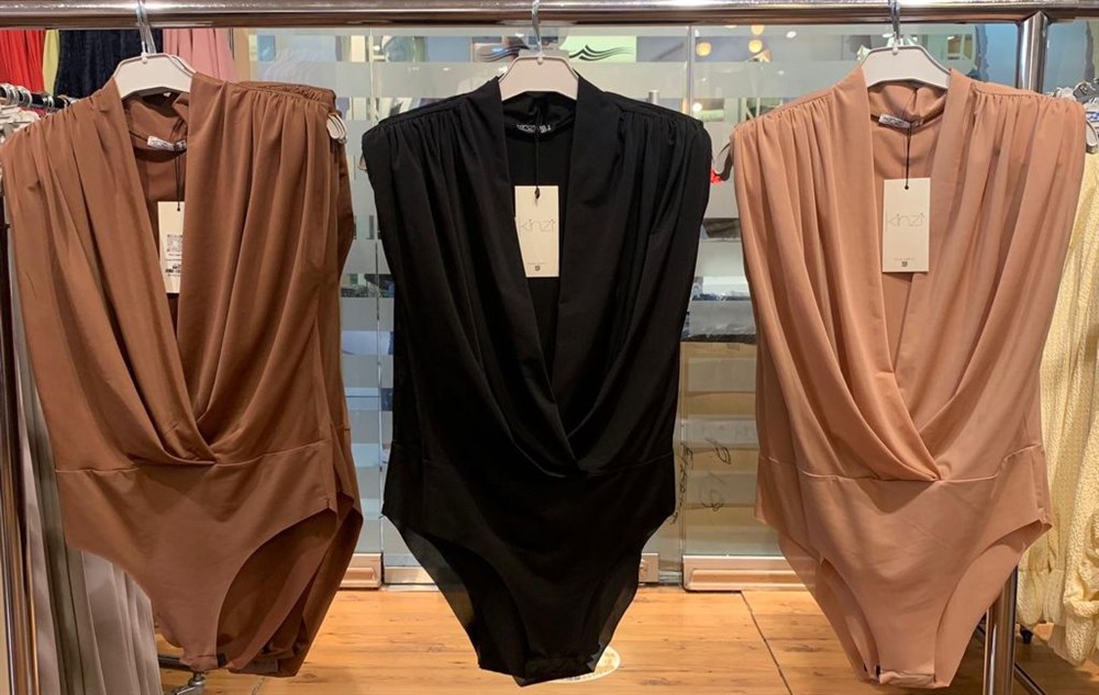 Bej Kruvaze Bodysuit