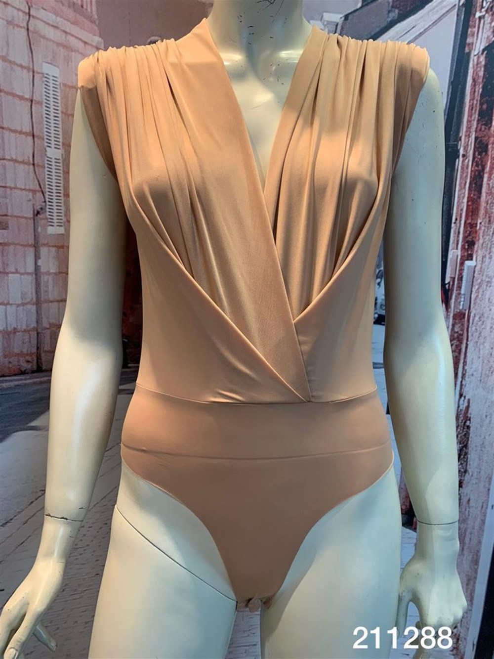 Bej Kruvaze Bodysuit