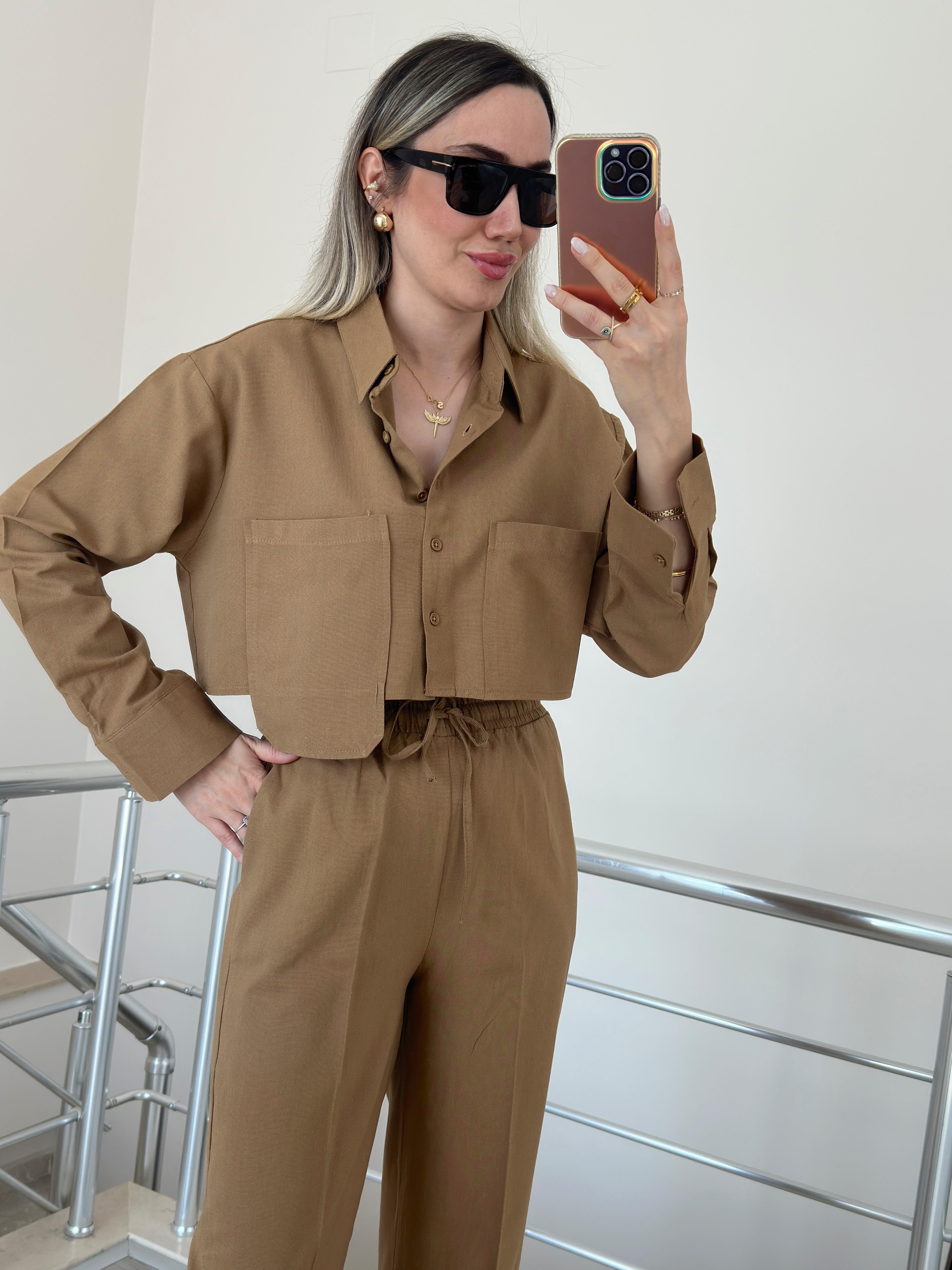 Camel Alt Üst Keten Takım