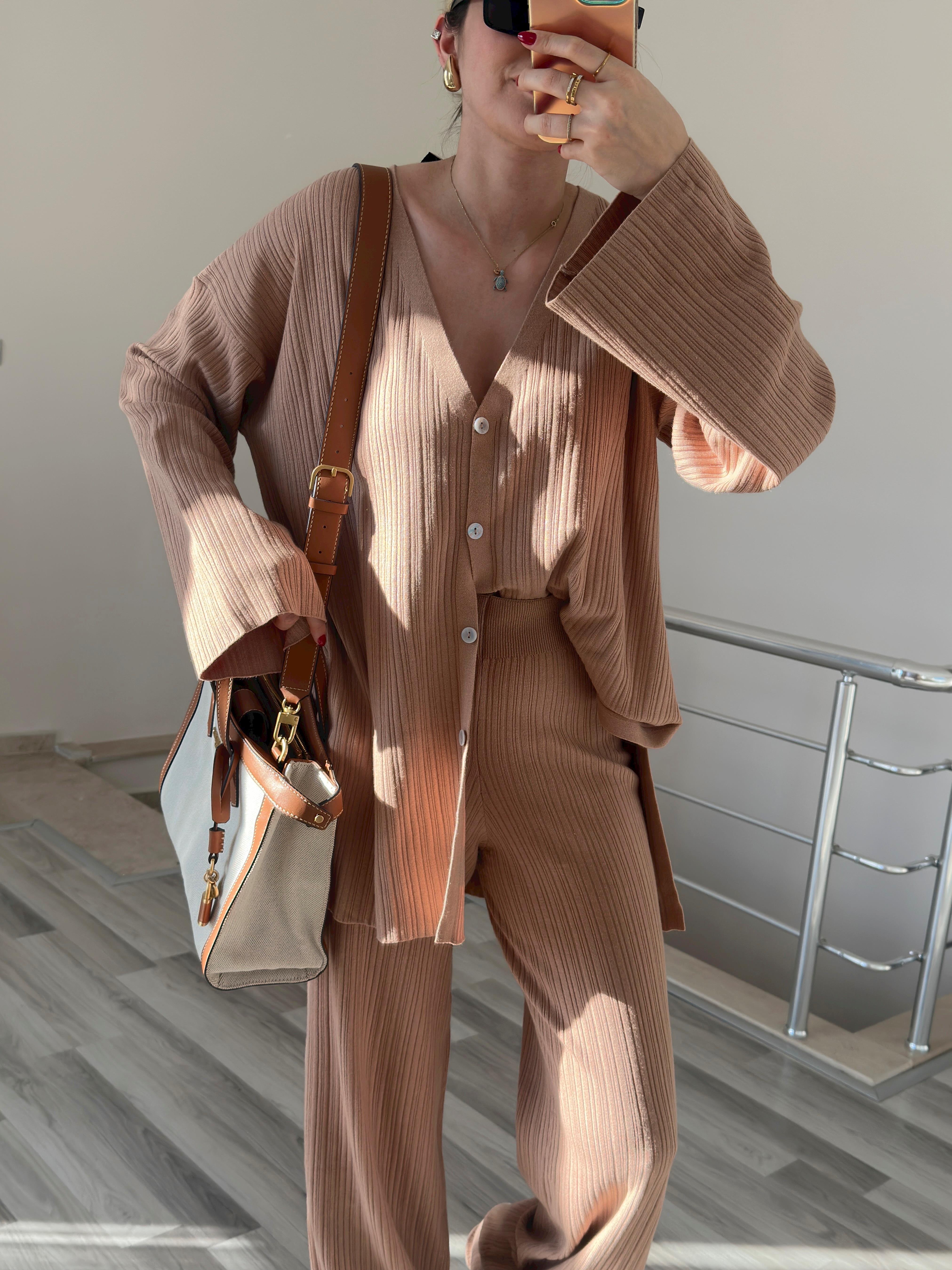 Camel Kayısı Triko Takım