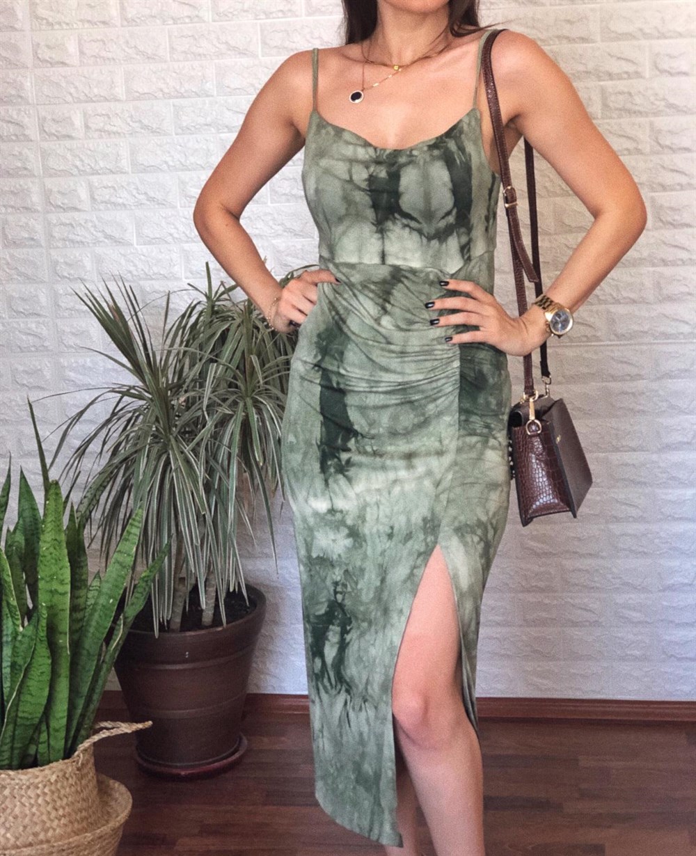 Haki Batik Penye Elbise