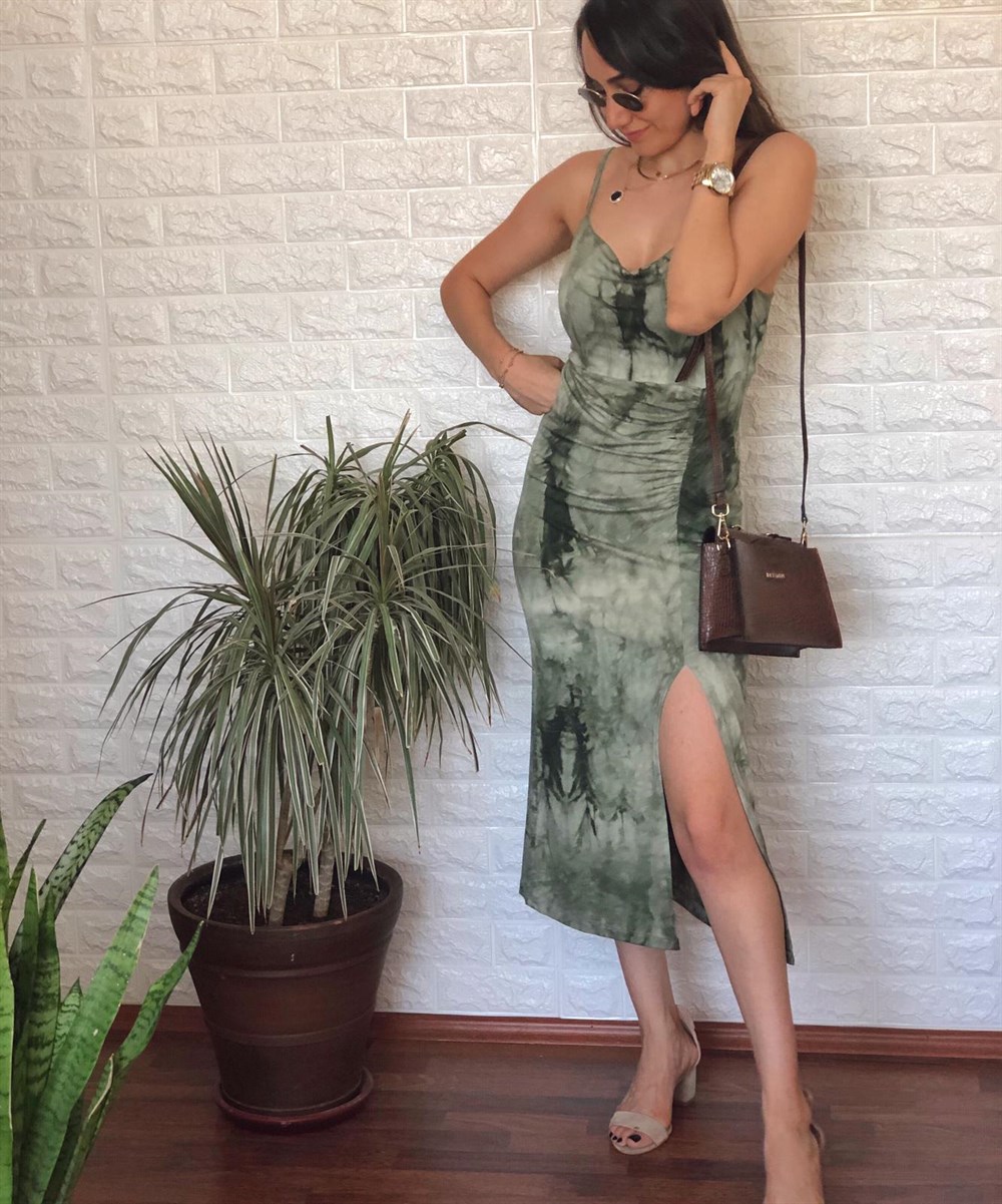 Haki Batik Penye Elbise