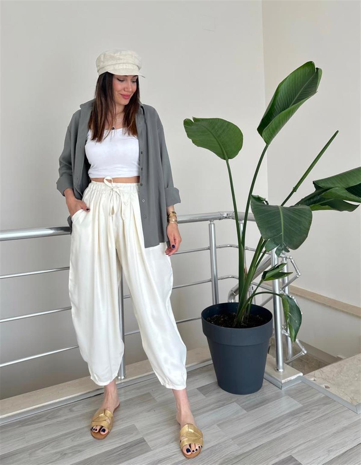 Haki Modal Kumaş Gömlek