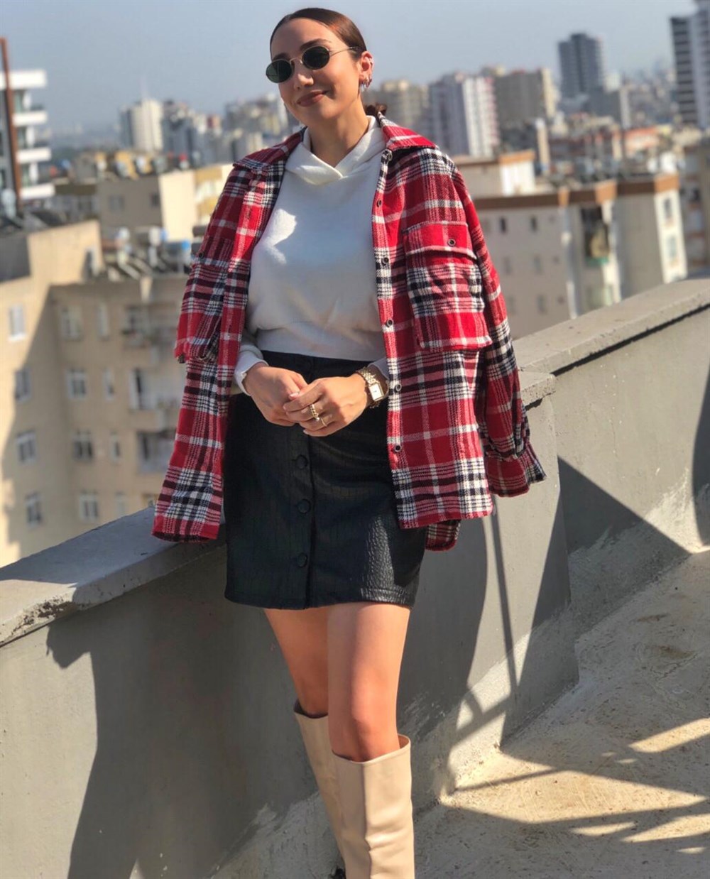 Kırmızı Kaşe Oduncu Gömlek