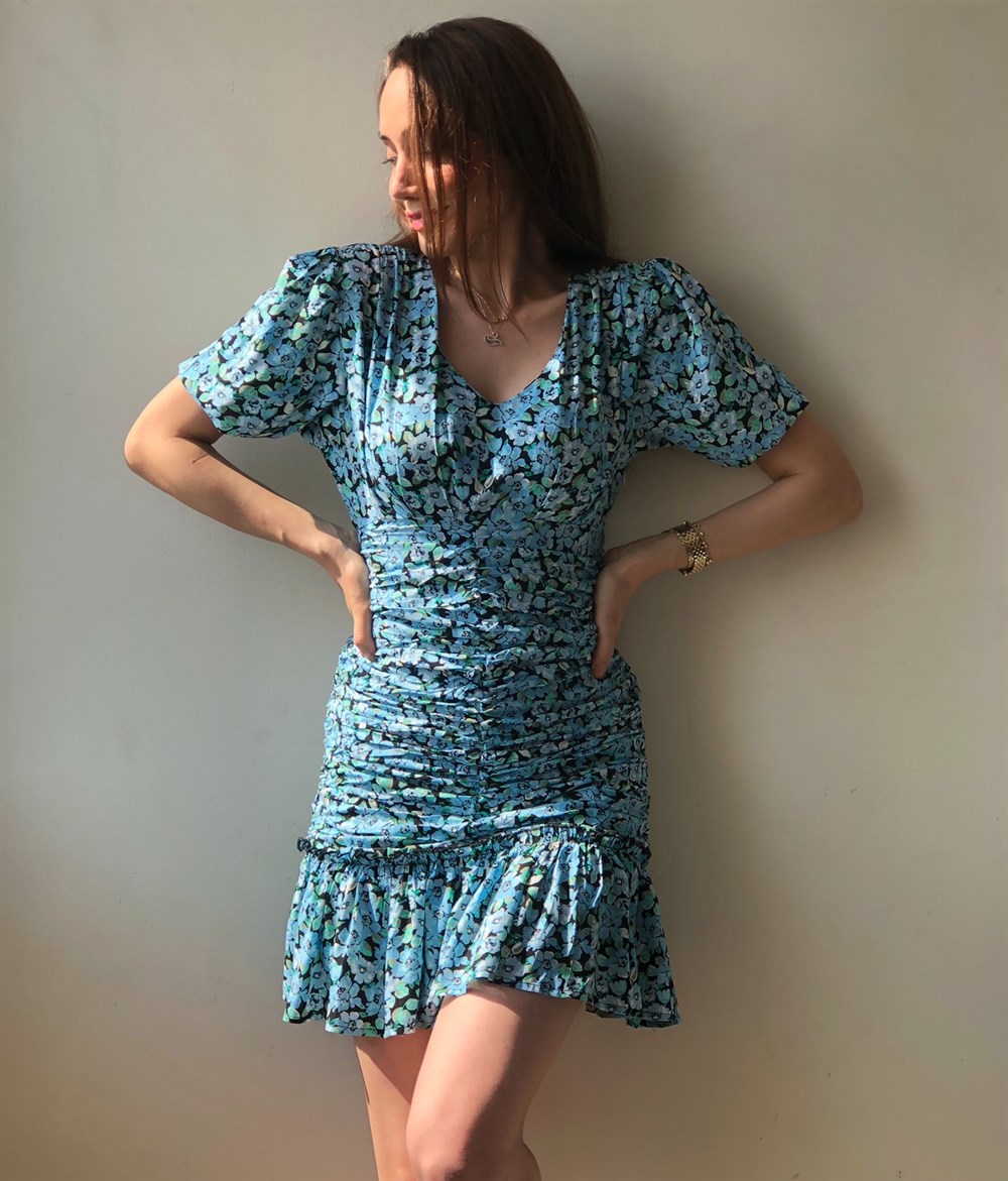 Mavi Viskon Mini Elbise