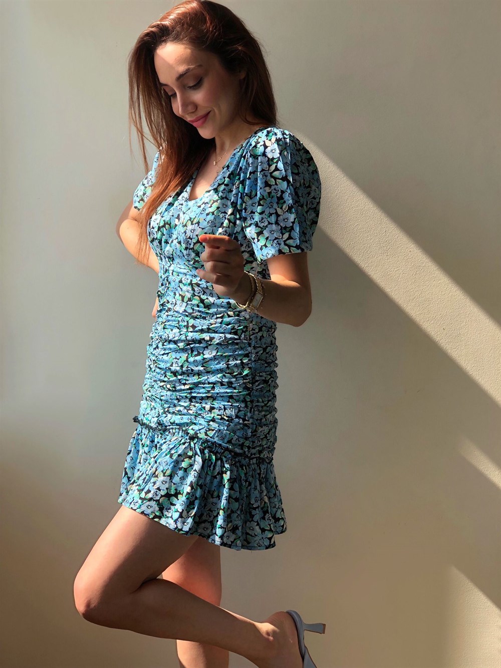 Mavi Viskon Mini Elbise