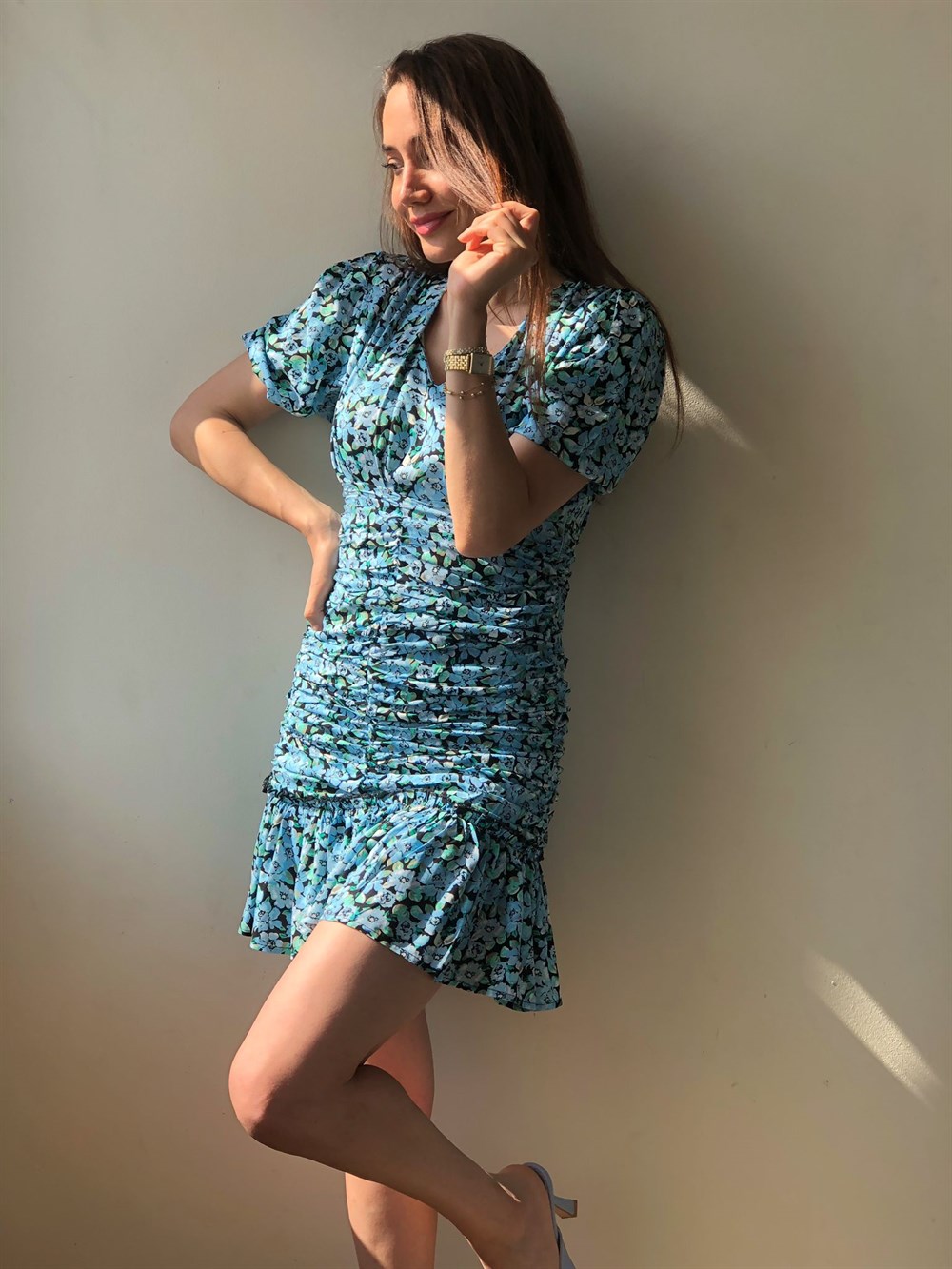 Mavi Viskon Mini Elbise