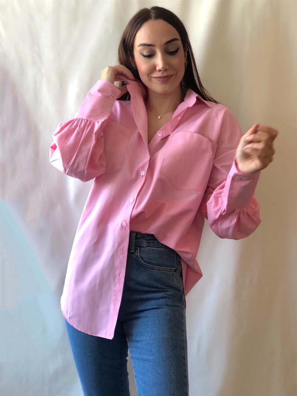 Pembe Cotton Gömlek