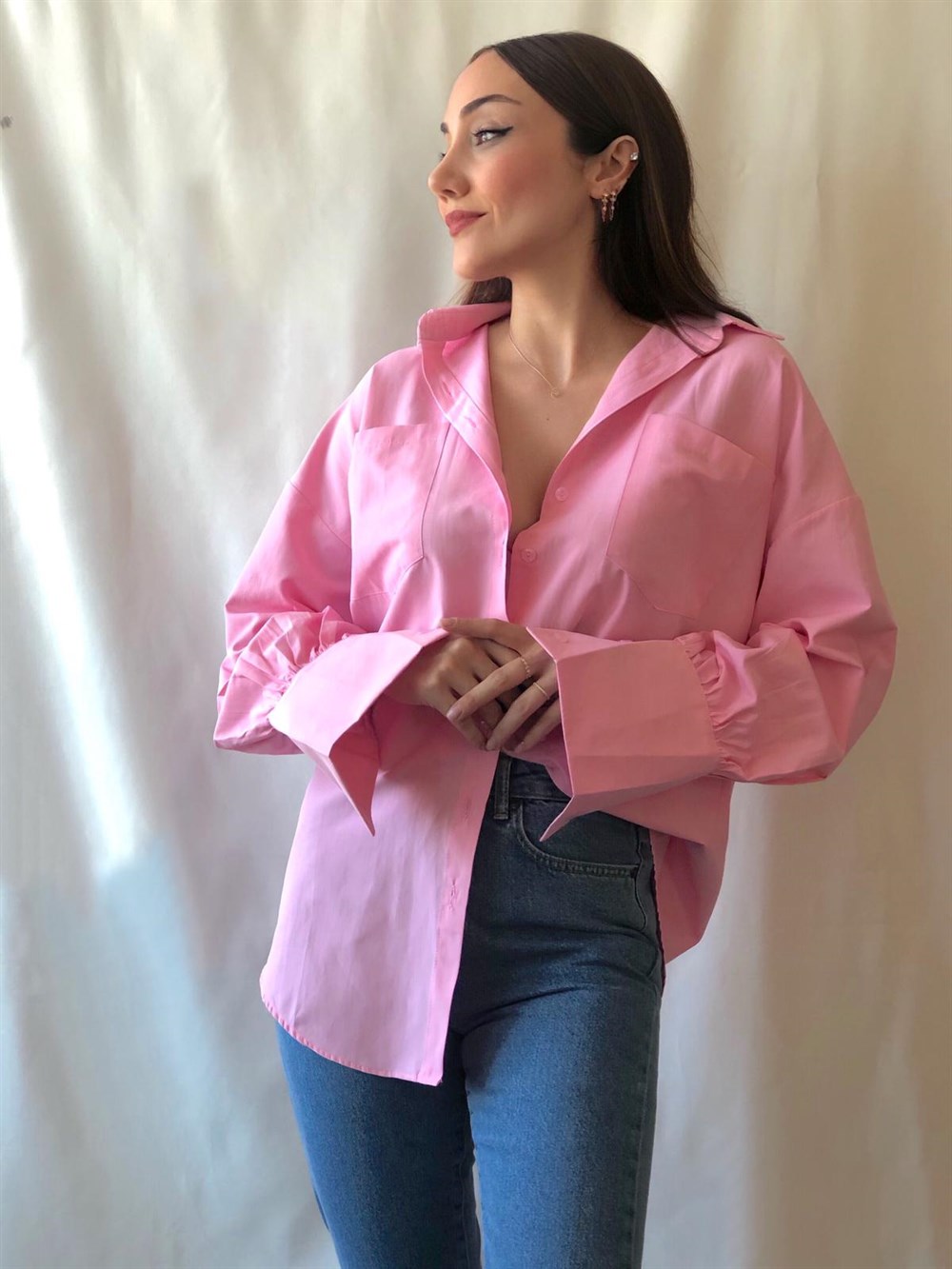 Pembe Cotton Gömlek