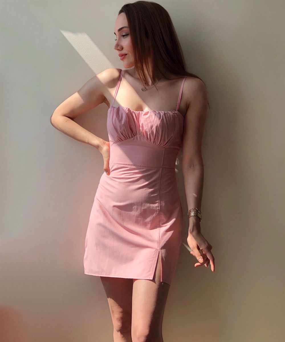 Pembe Mini Elbise