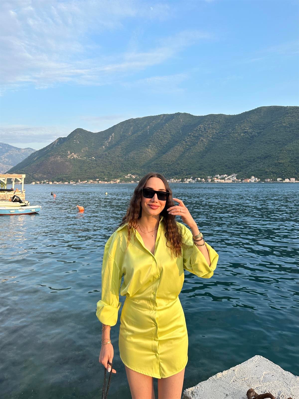 Saten Gömlek Elbise