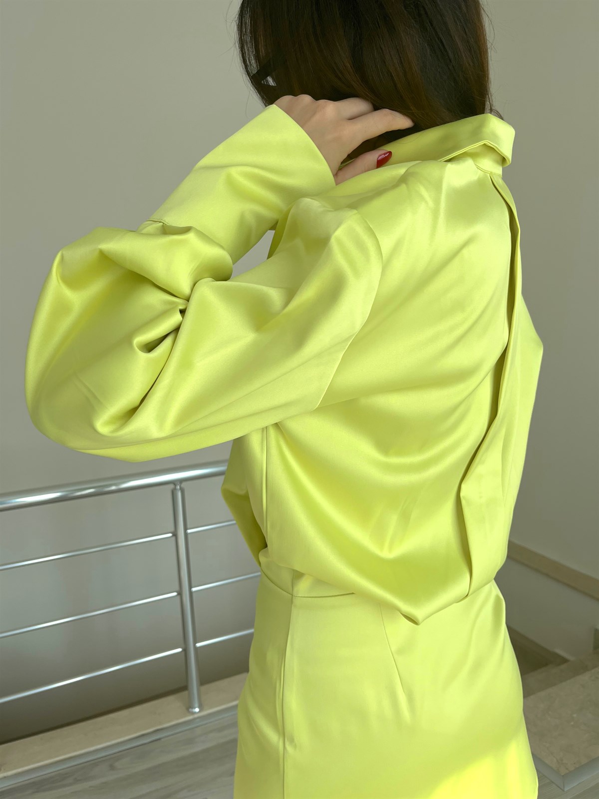 Saten Gömlek Elbise