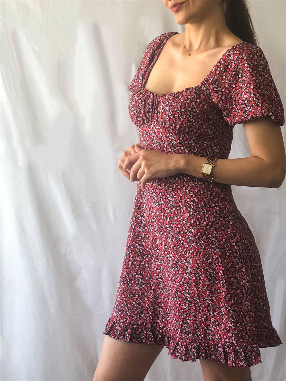 Viskon Dizüstü Çıtır Elbise