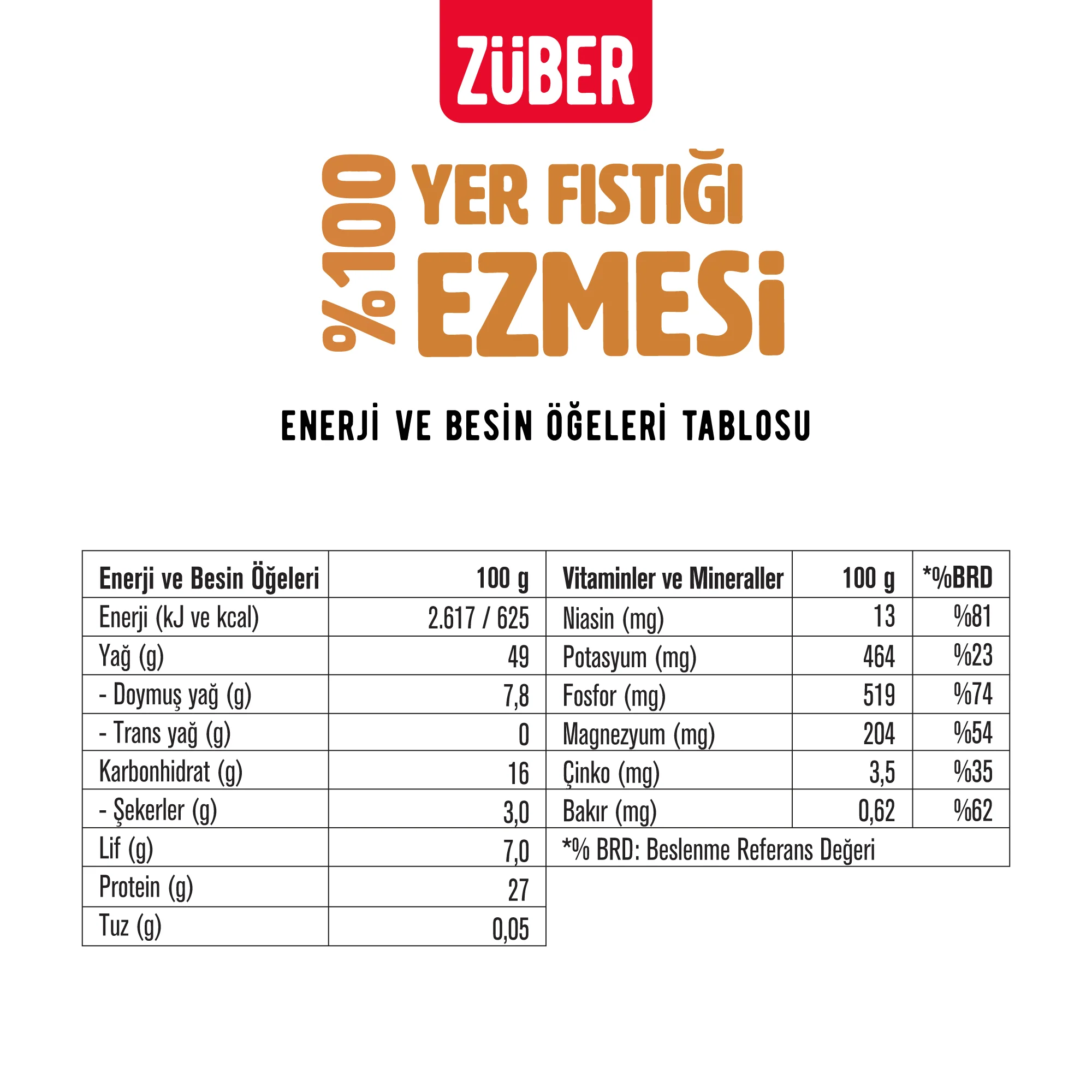 %100 Yer Fıstığı Ezmesi 315 g
