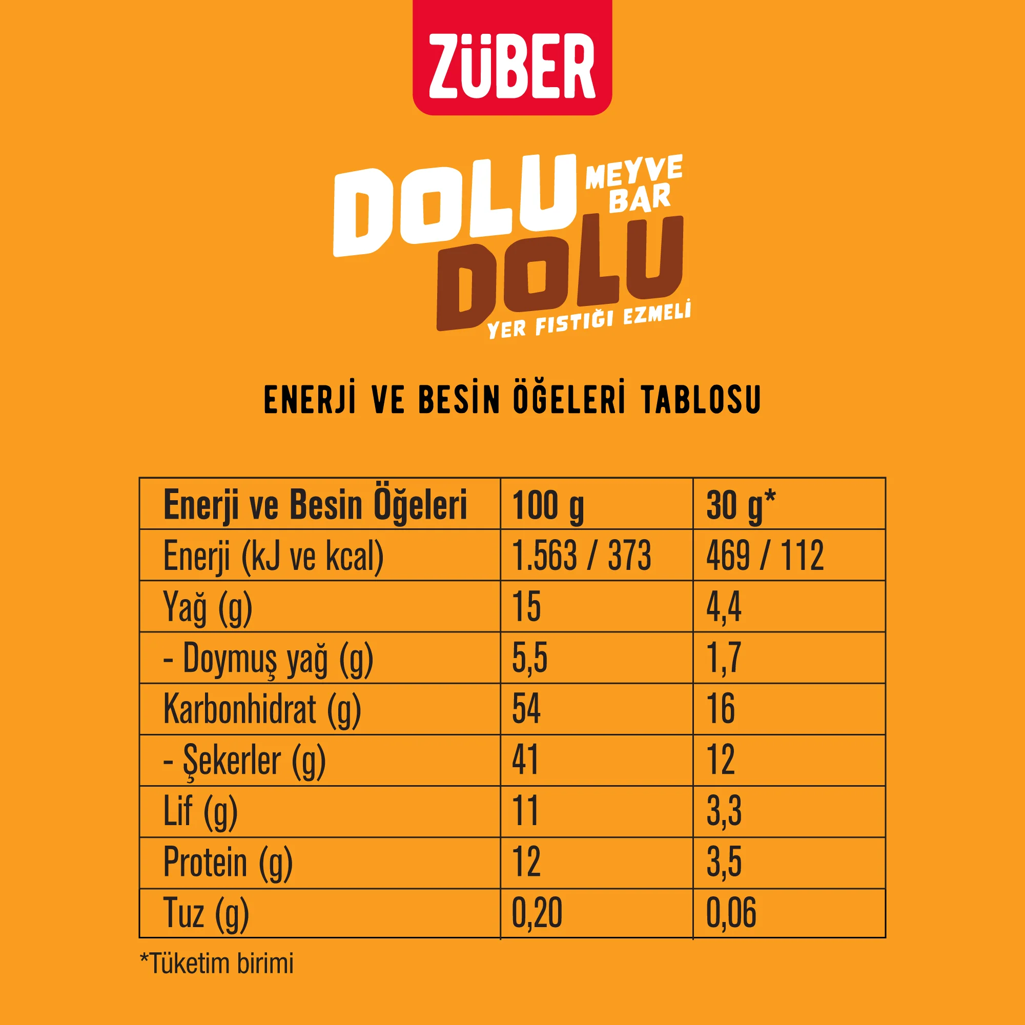 Dolu Dolu Yer Fıstığı Ezmeli Meyve Bar 30 g