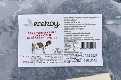 Eceköy Taze Çörek Otlu İnek Sepet Peyniri Yarım Yağlı 300 Gr.