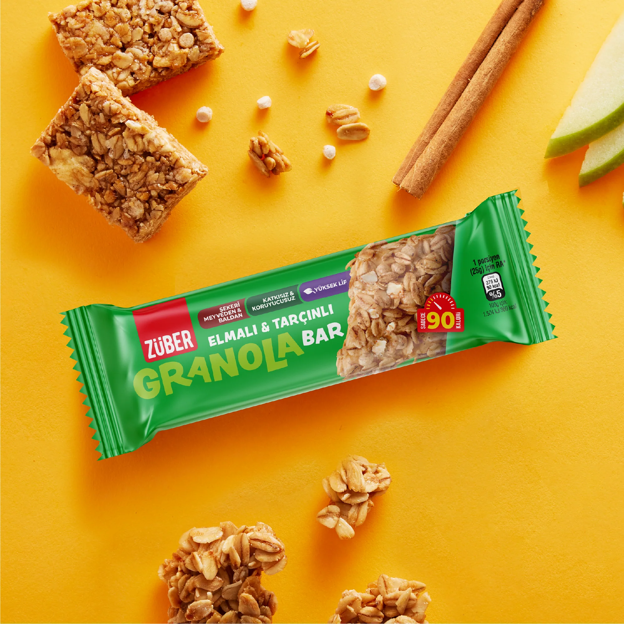Elmalı - Tarçınlı Granola Bar 25 g