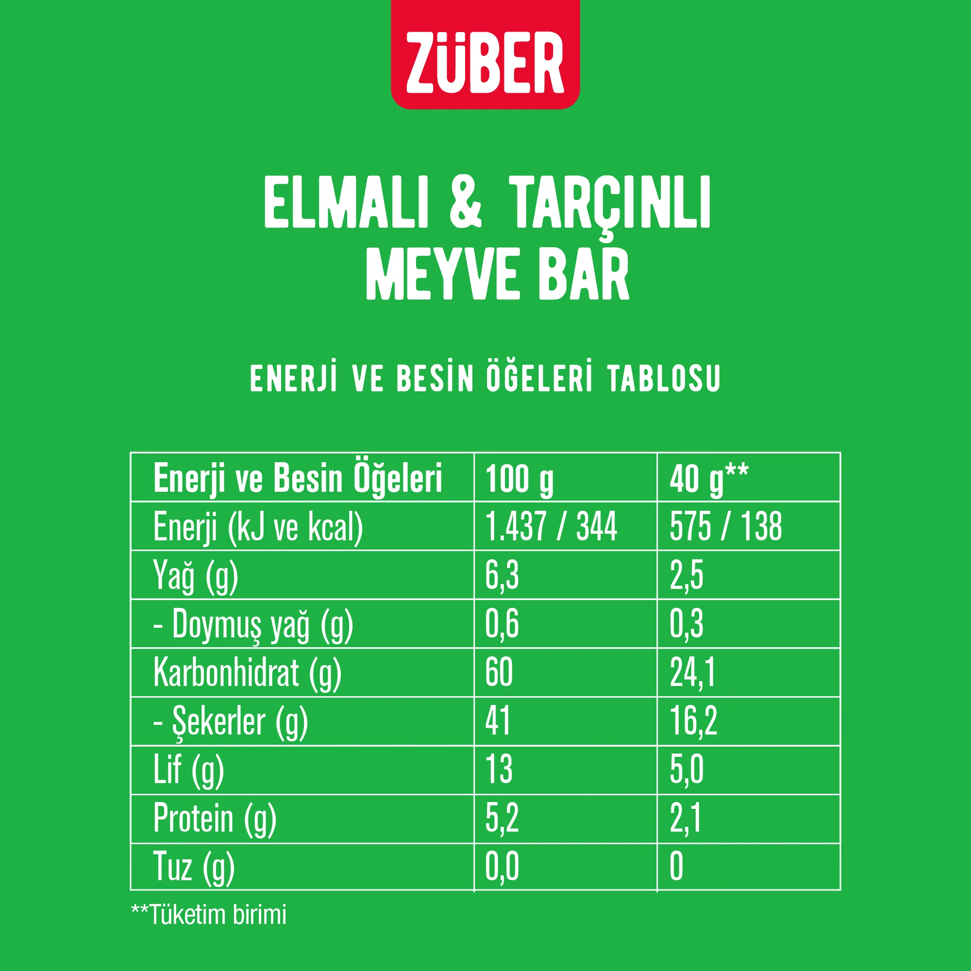 Elmalı - Tarçınlı Meyve Bar 40 g