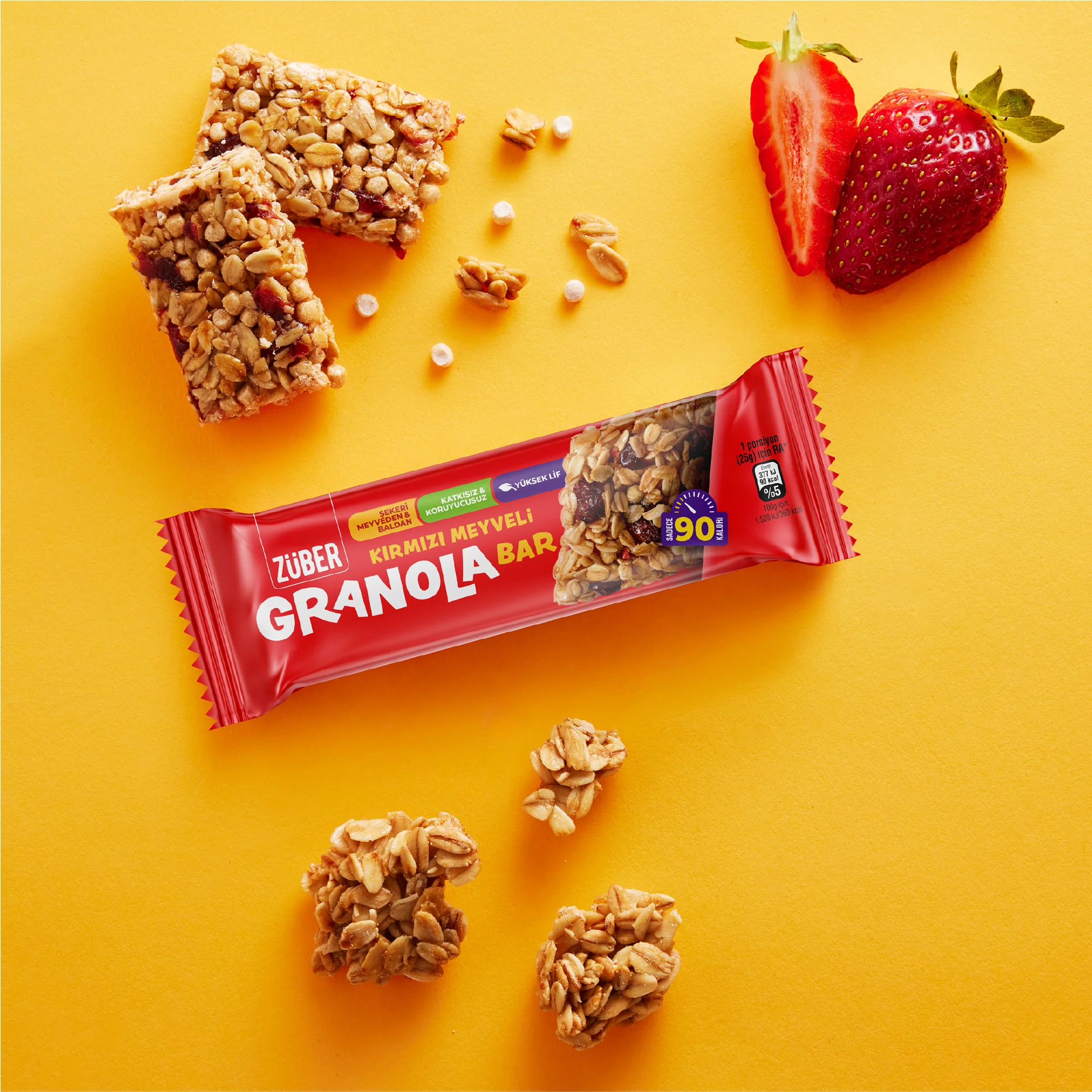 Kırmızı Meyveli Granola Bar 25 g