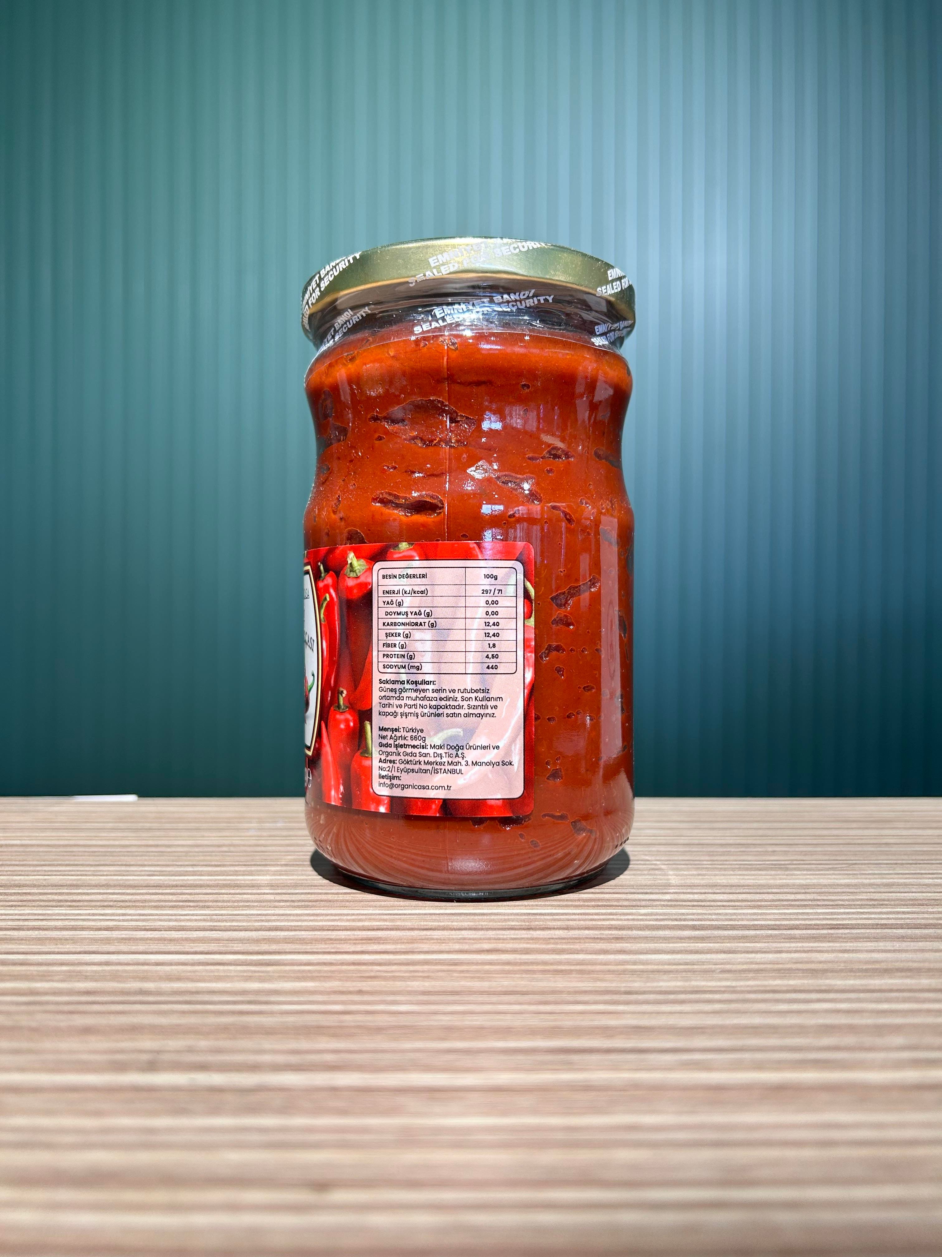 Organik Acı Biber Salçası 660 g