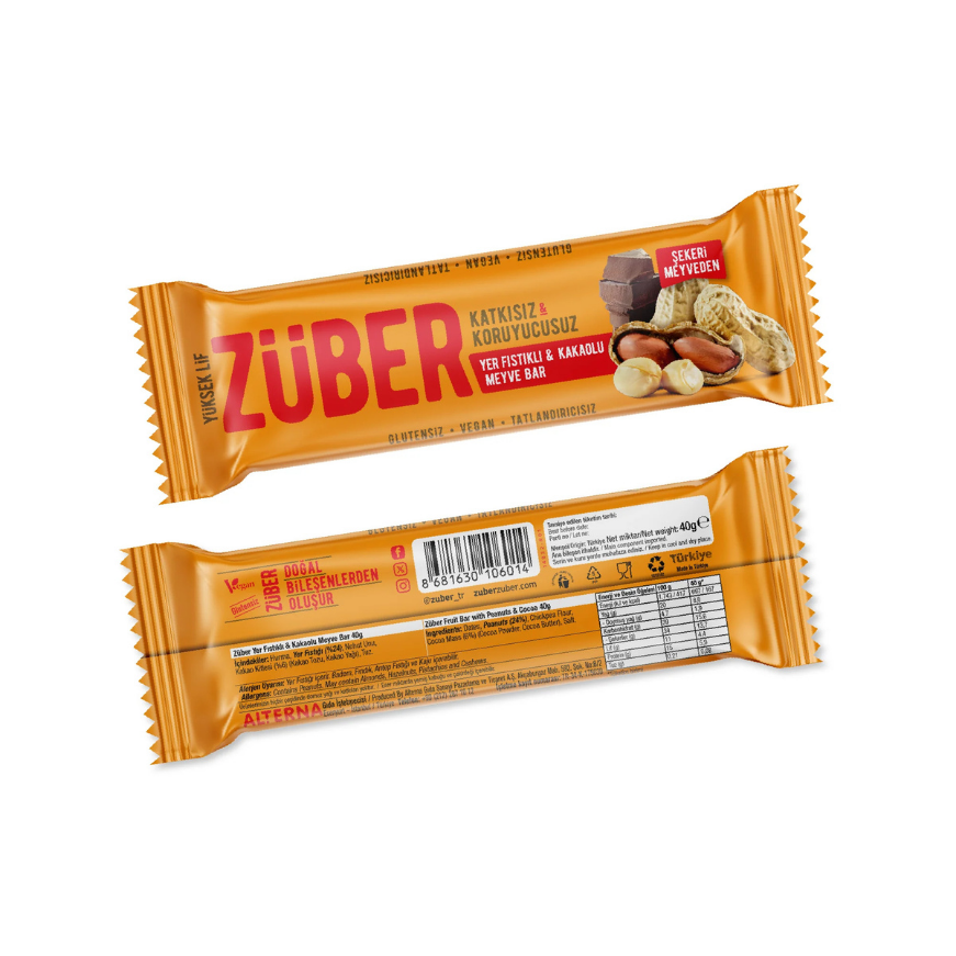 Yer Fıstıklı - Kakaolu Meyve Bar 40 g