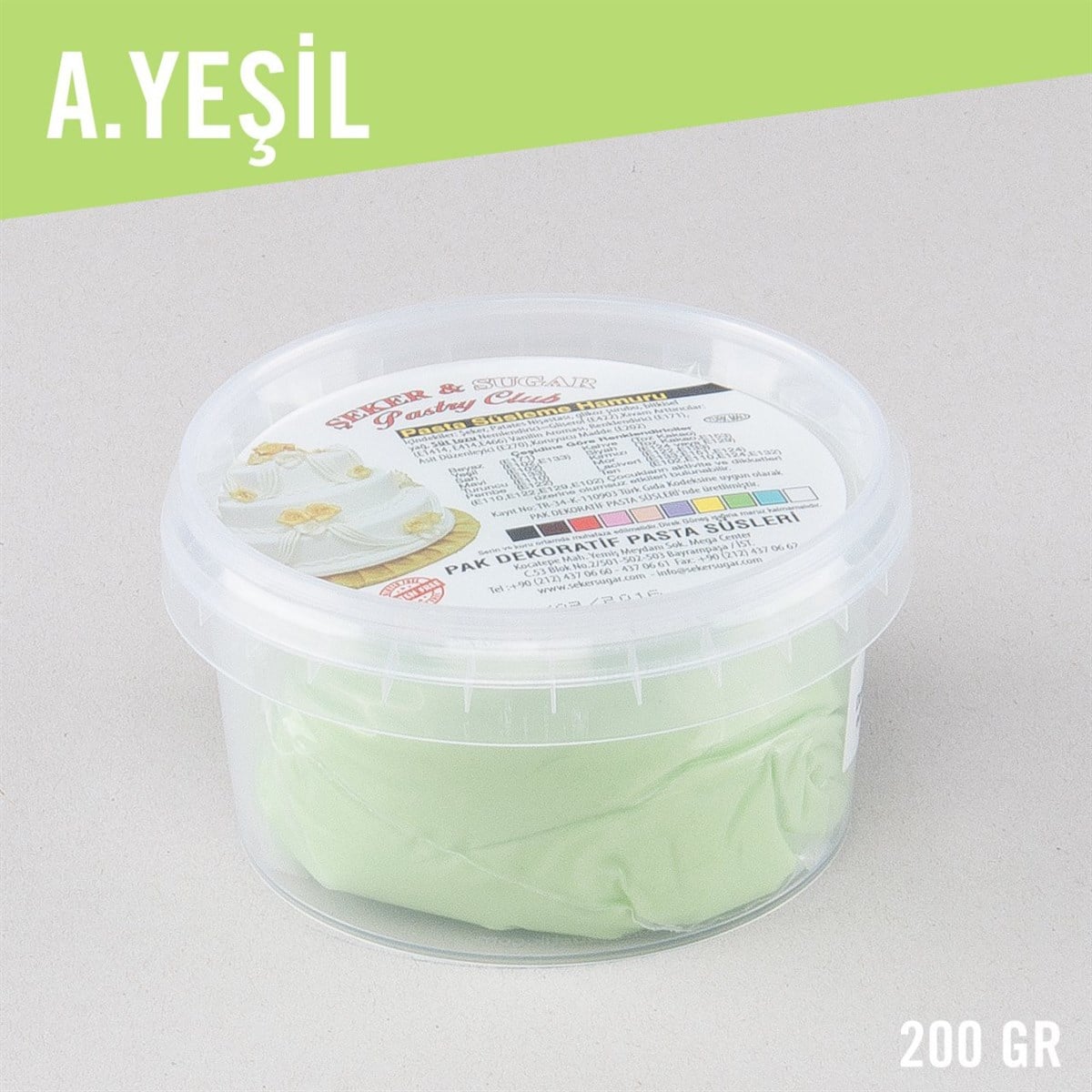 A.YEŞİL ŞEKER HAMURU (200 GR)
