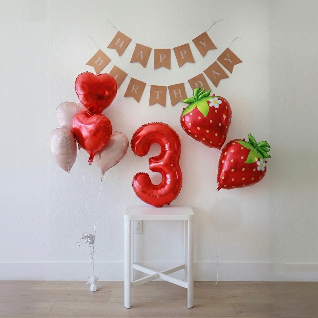 Çilek Temalı Folyo Balon Konsept