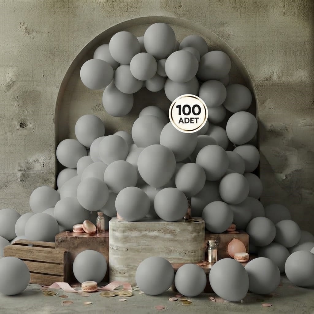 Gri Pastel Balon (100 adet)