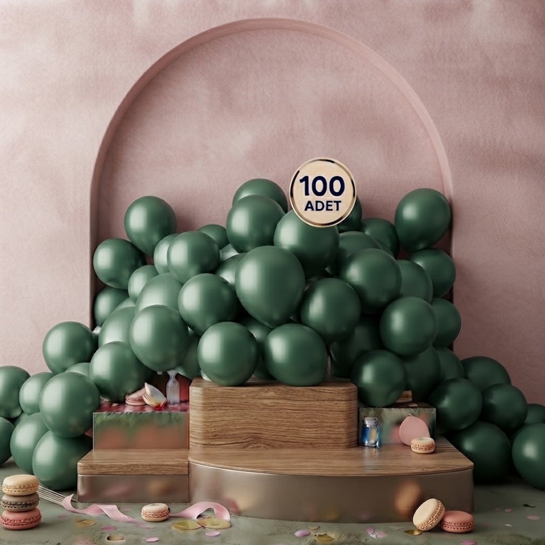 Haki Yeşil Metalik Balon (100 adet)