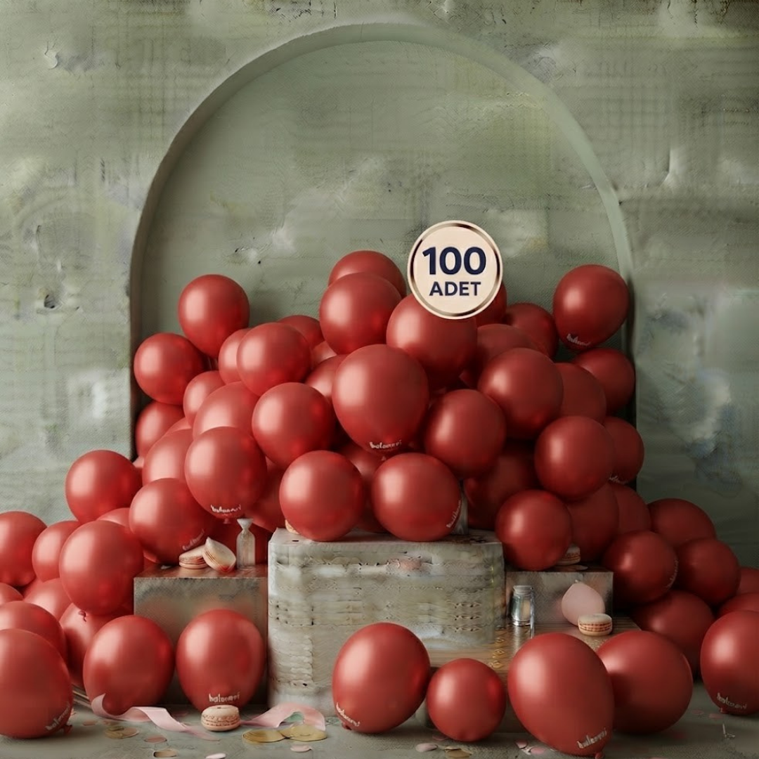 Kırmızı Metalik Balon (100 adet)