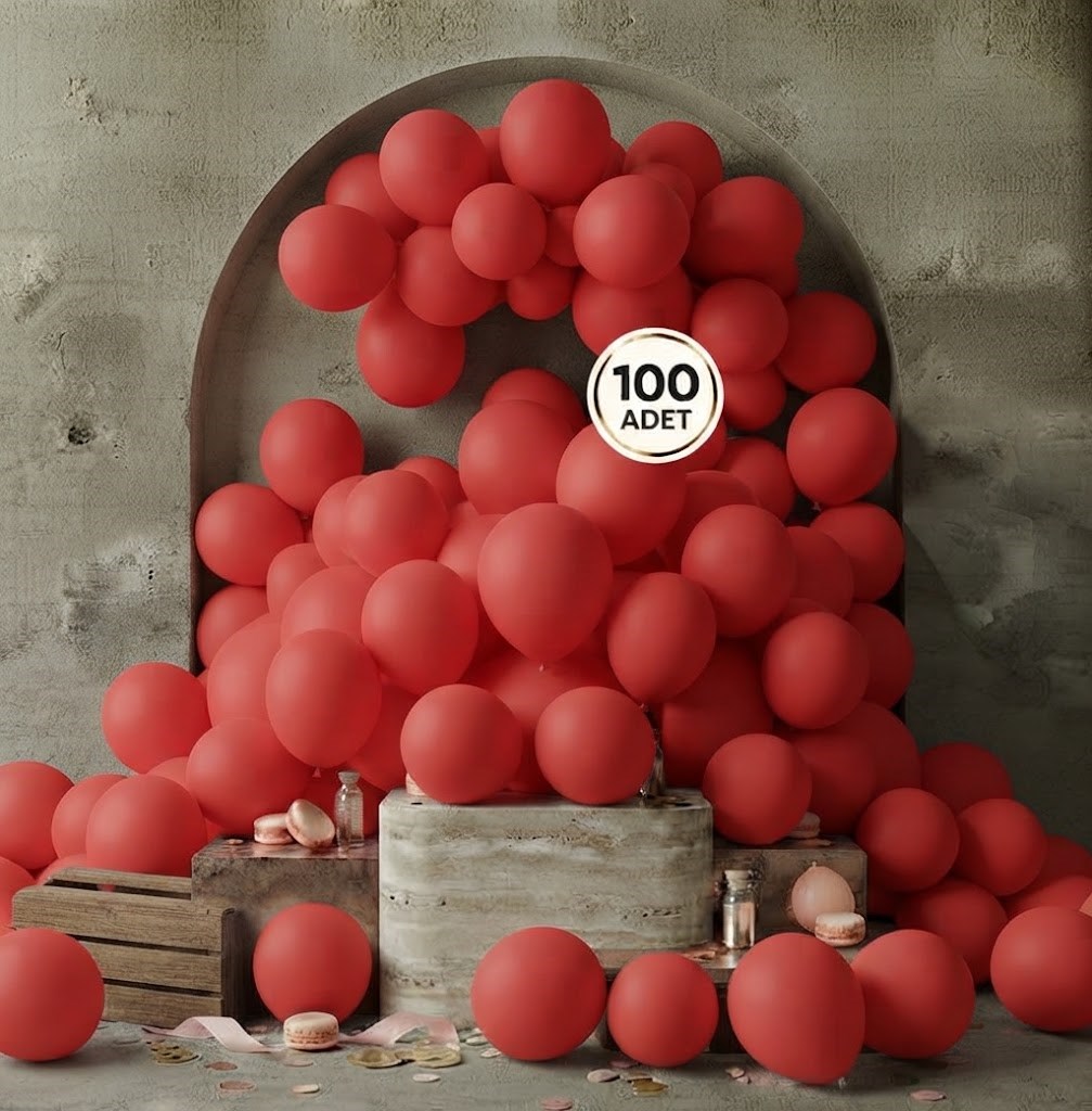 Kırmızı Pastel Balon (100 adet)