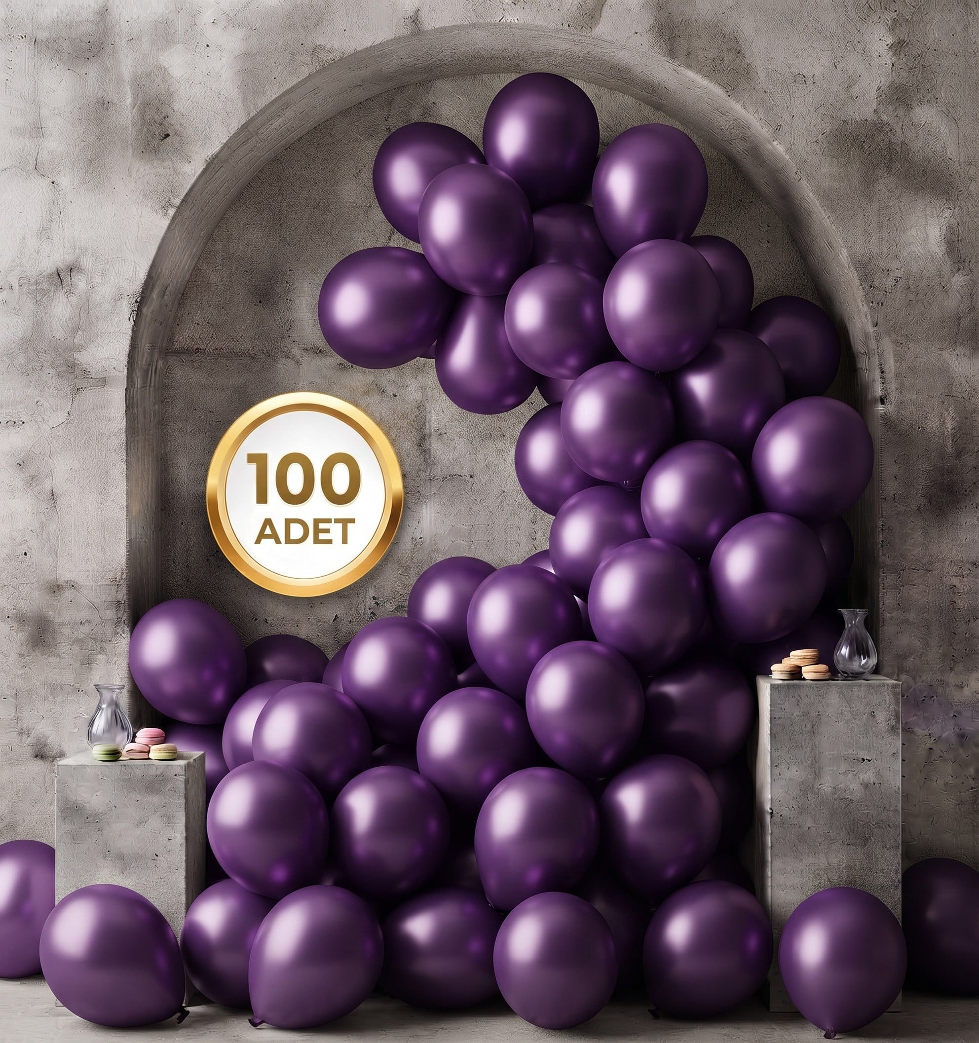 Mor Metalik Balon (100 adet)