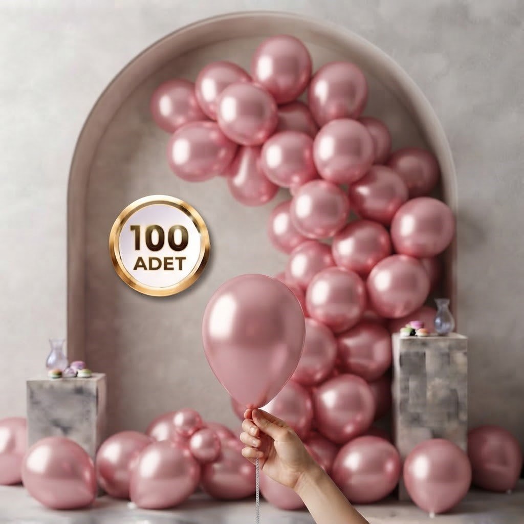Pembe Metalik Balon (100 adet)