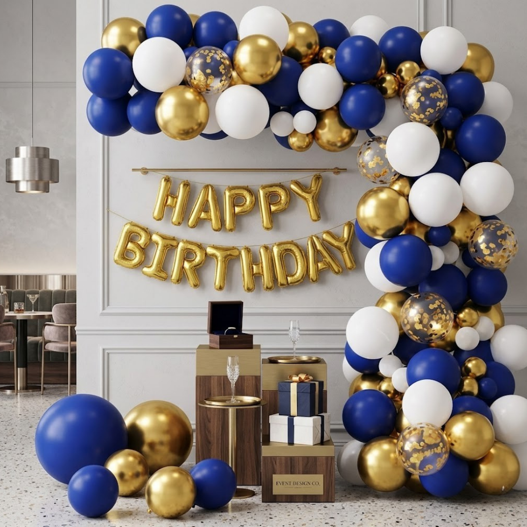 Royal Sapphire & Gold Premium Doğum Günü Seti