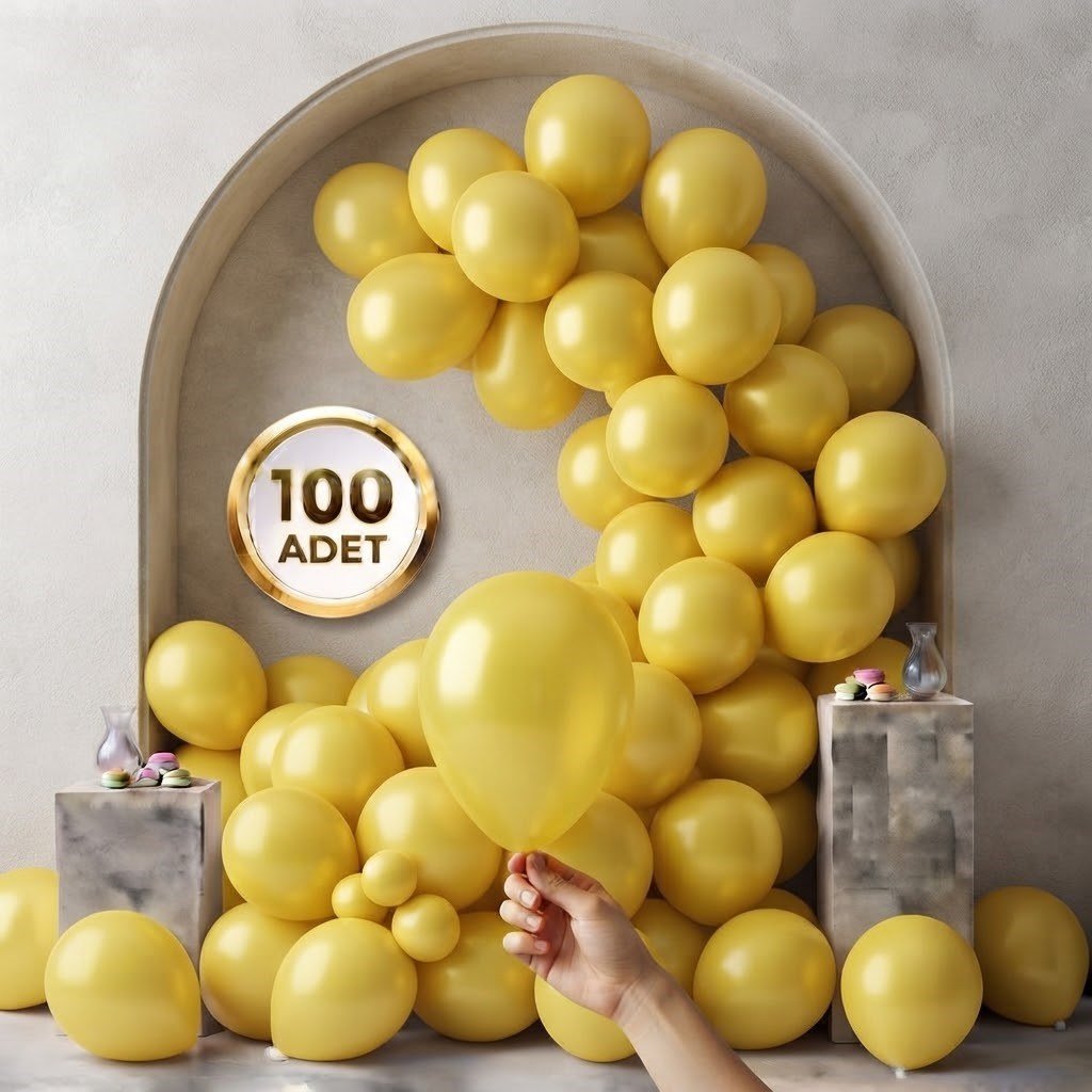Sarı Metalik Balon (100 adet)