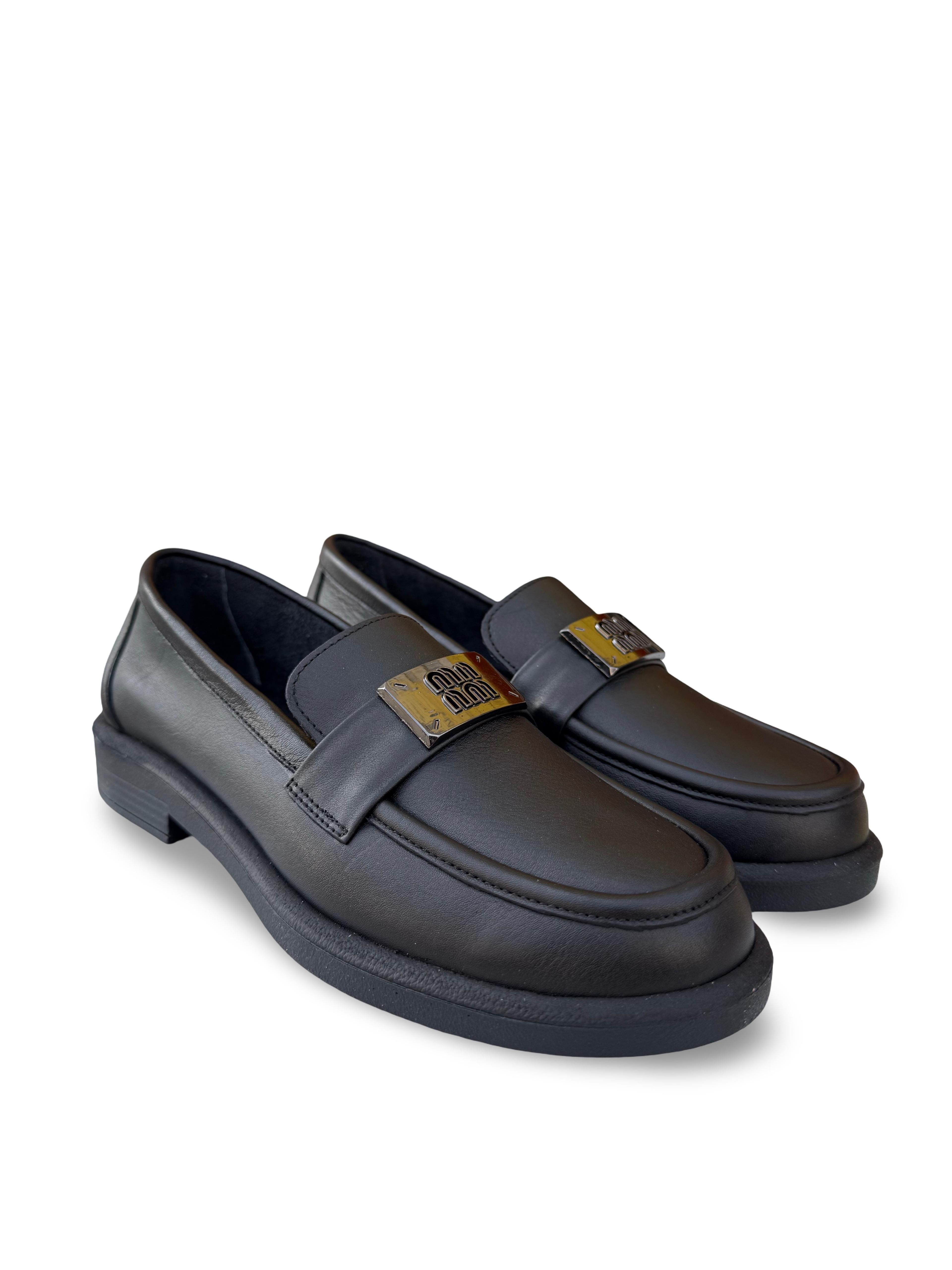 Bty04528 Hakiki Deri Kadın Loafer & Babet Siyah