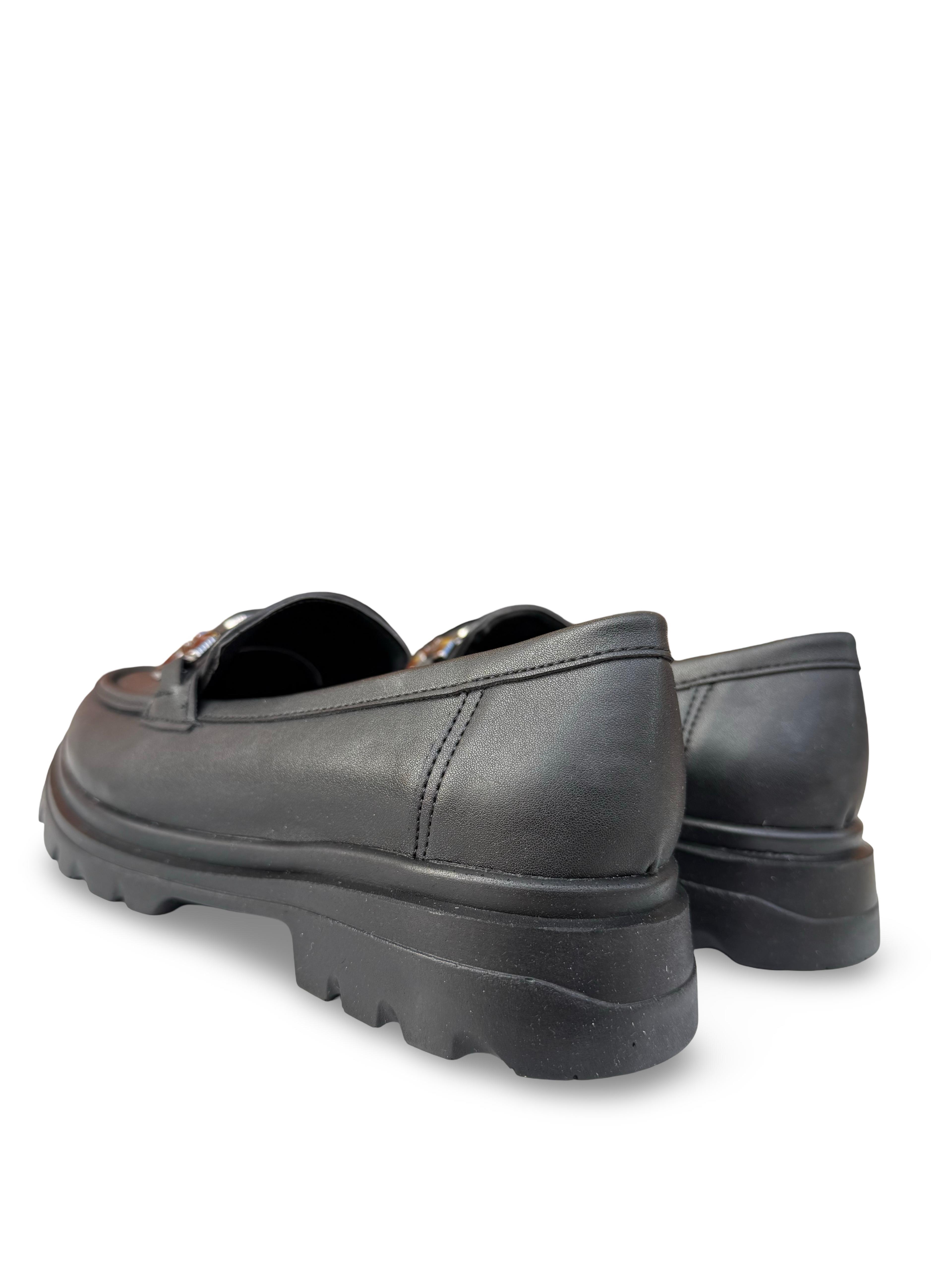 Bty186819 Hakiki Deri Kadın Loafer Siyah
