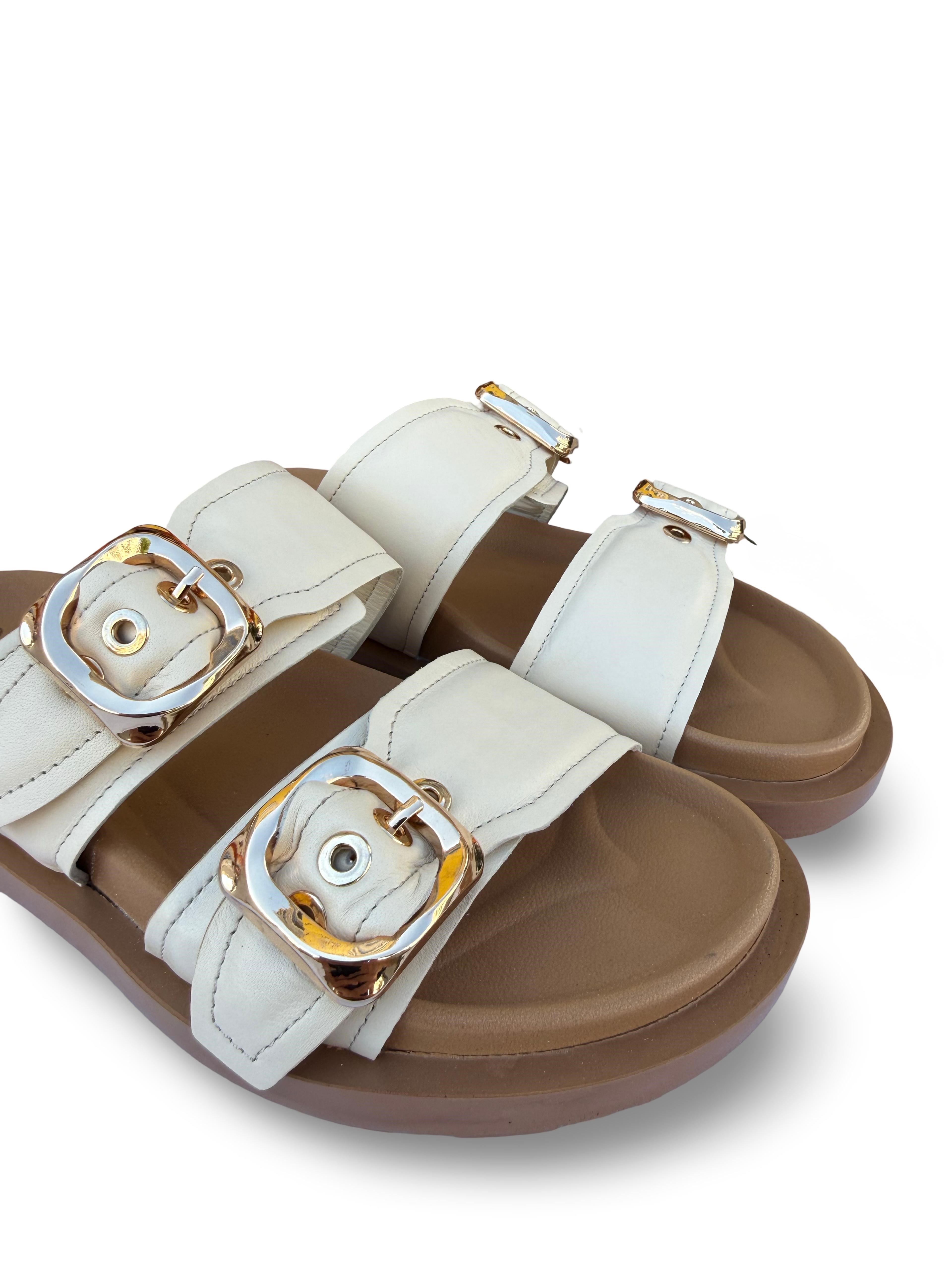 Bty226626 Hakiki Deri Comfort Taban Kadın Terlik Bej