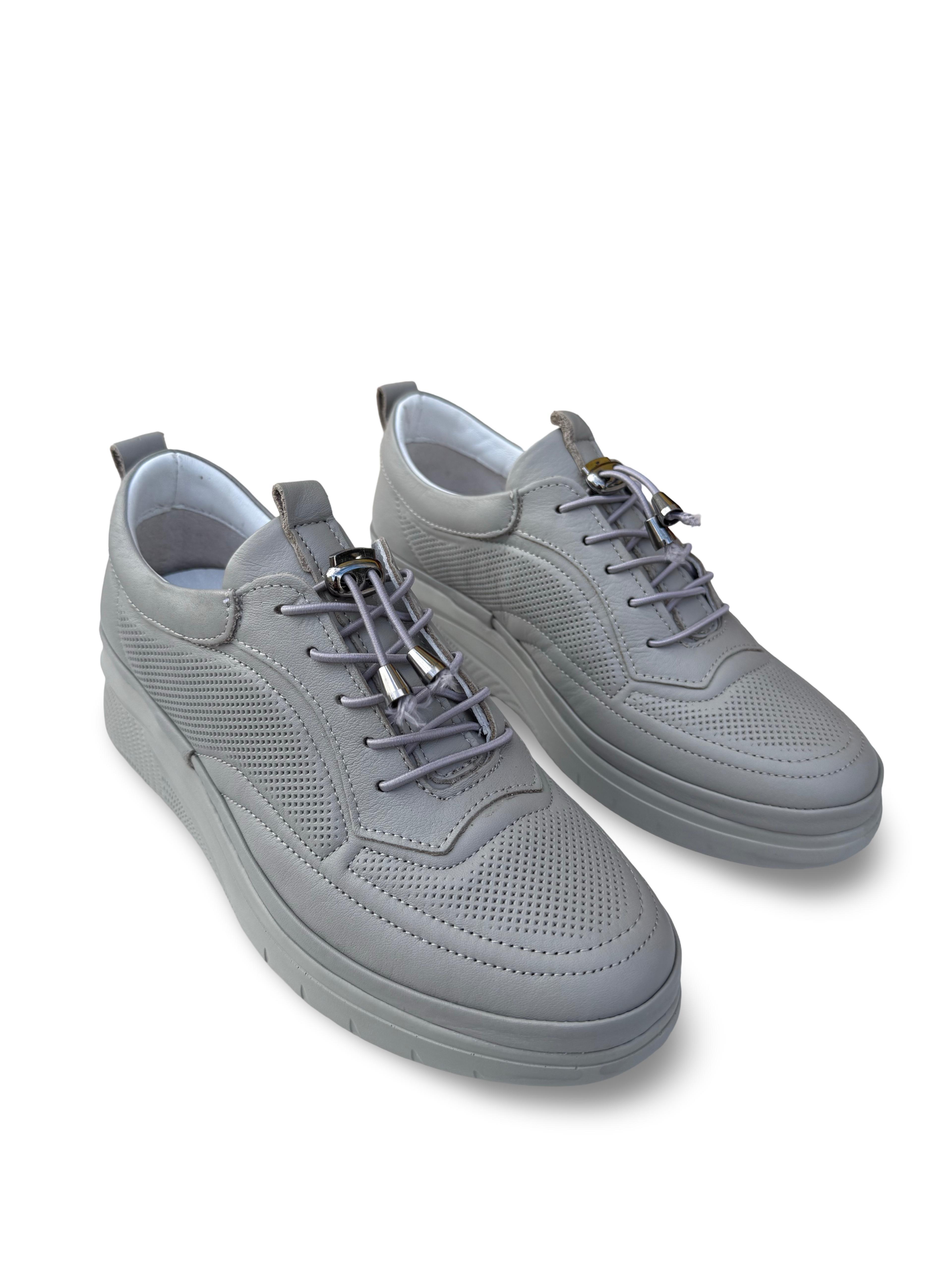 Bty227121 Hakiki Deri Kadın Comfort Taban Ayakkabı Taş
