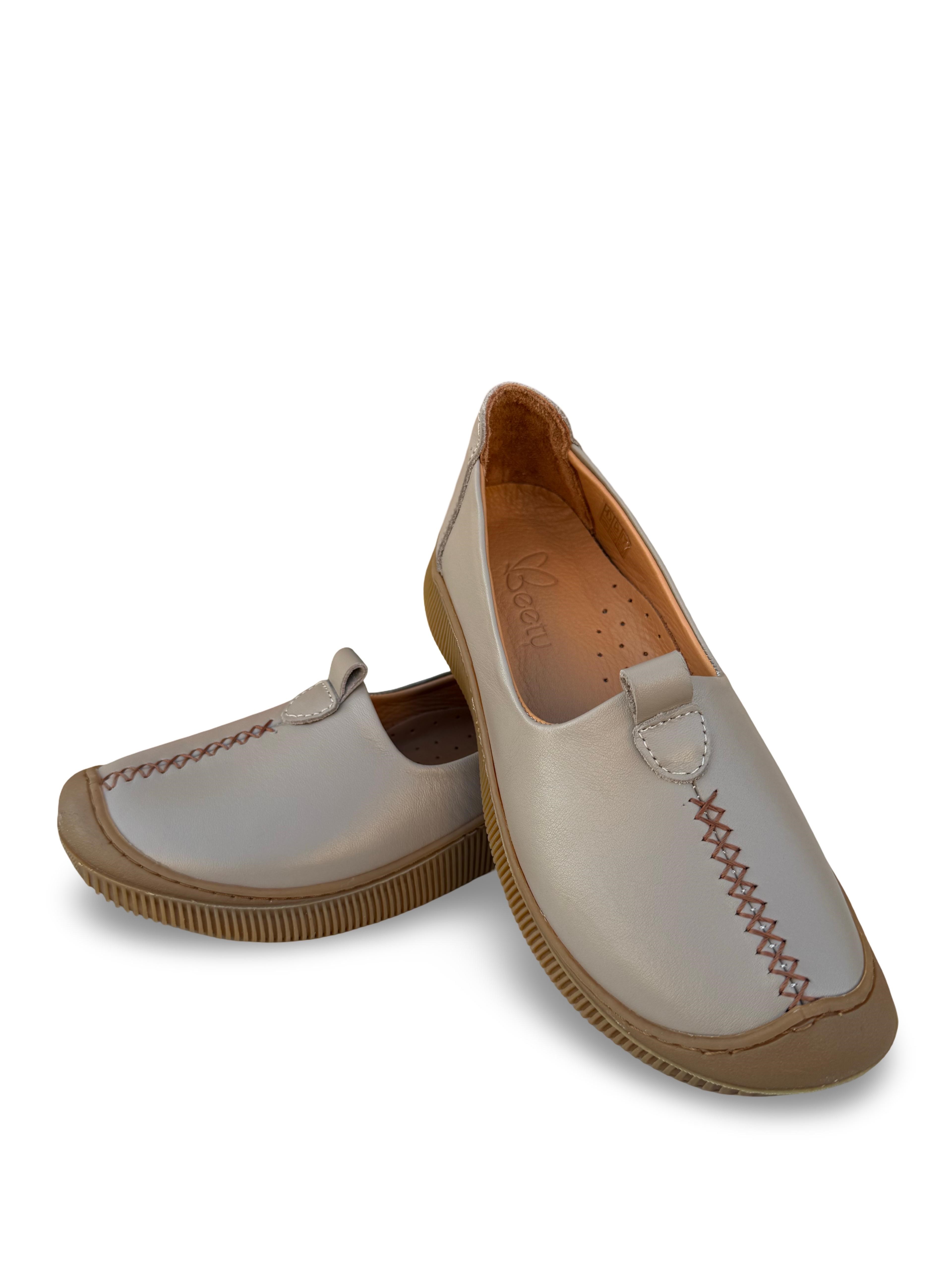Bty260700 Hakiki Deri Comfort Taban Kadın Casual Ayakkabı Silver